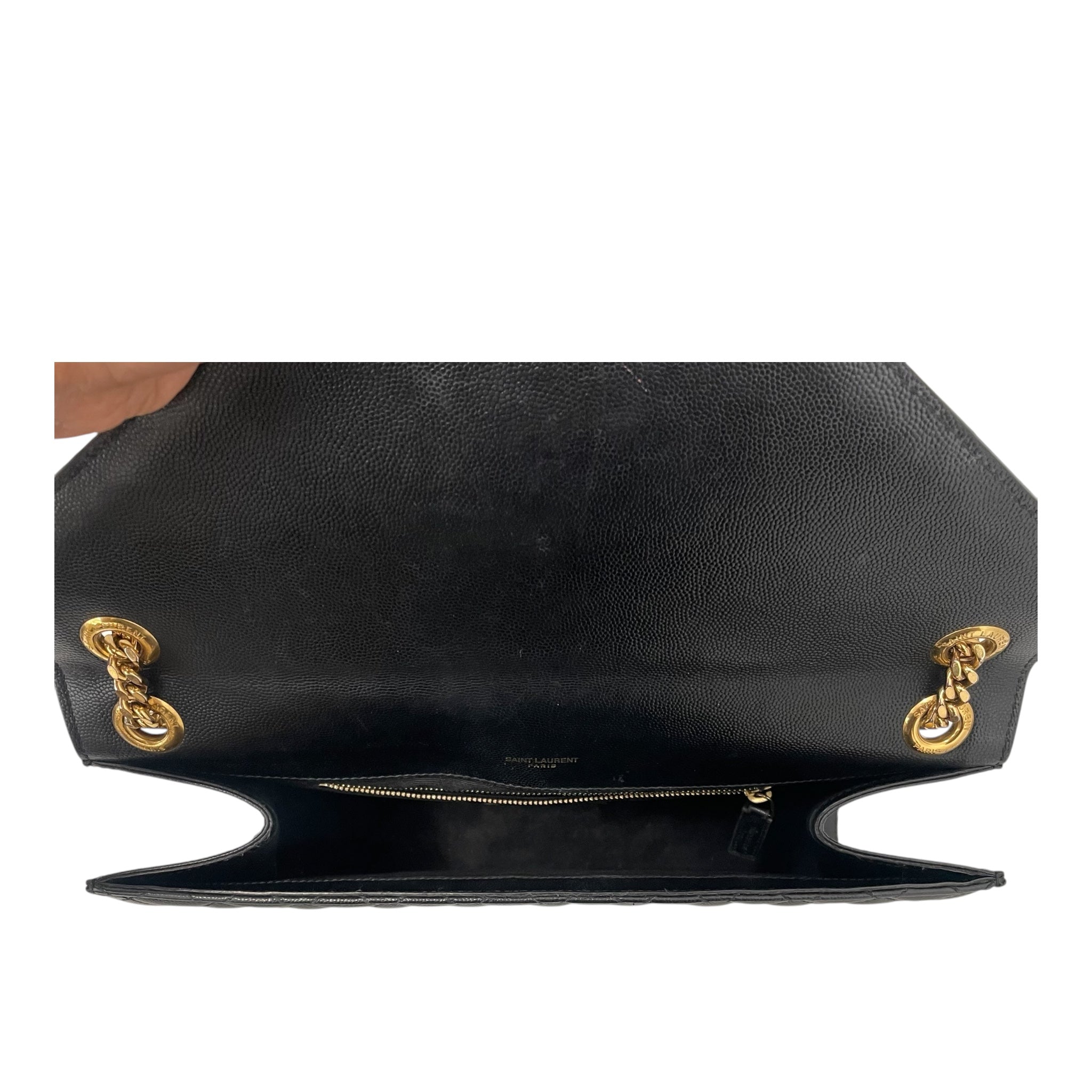YVES SAINT LAURENT/Bag/Leather/BLK/Envelope crossbody bag view 3