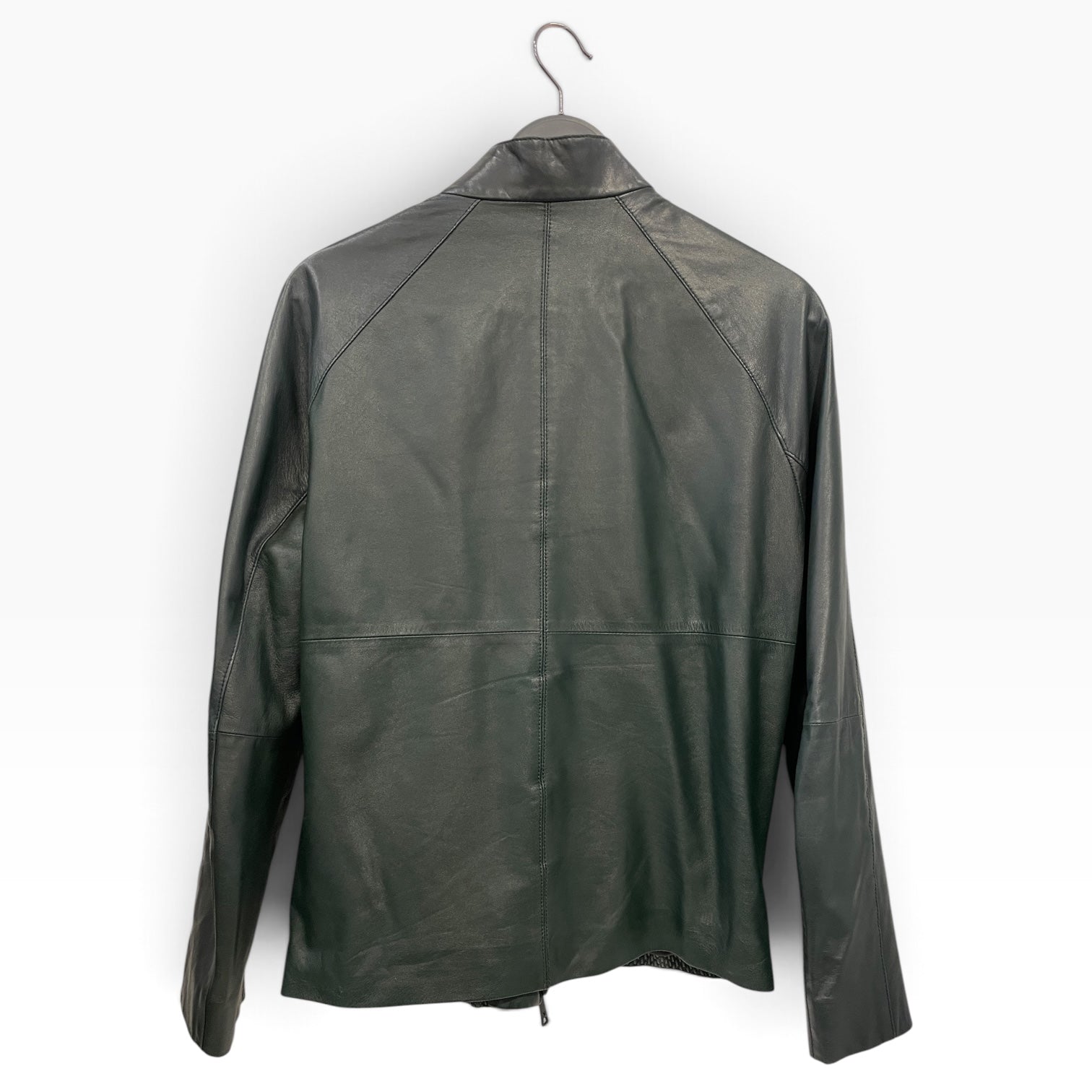 EMPORIO ARMANI/Leather Jkt/M/Leather/GRN/Two Texture view 2