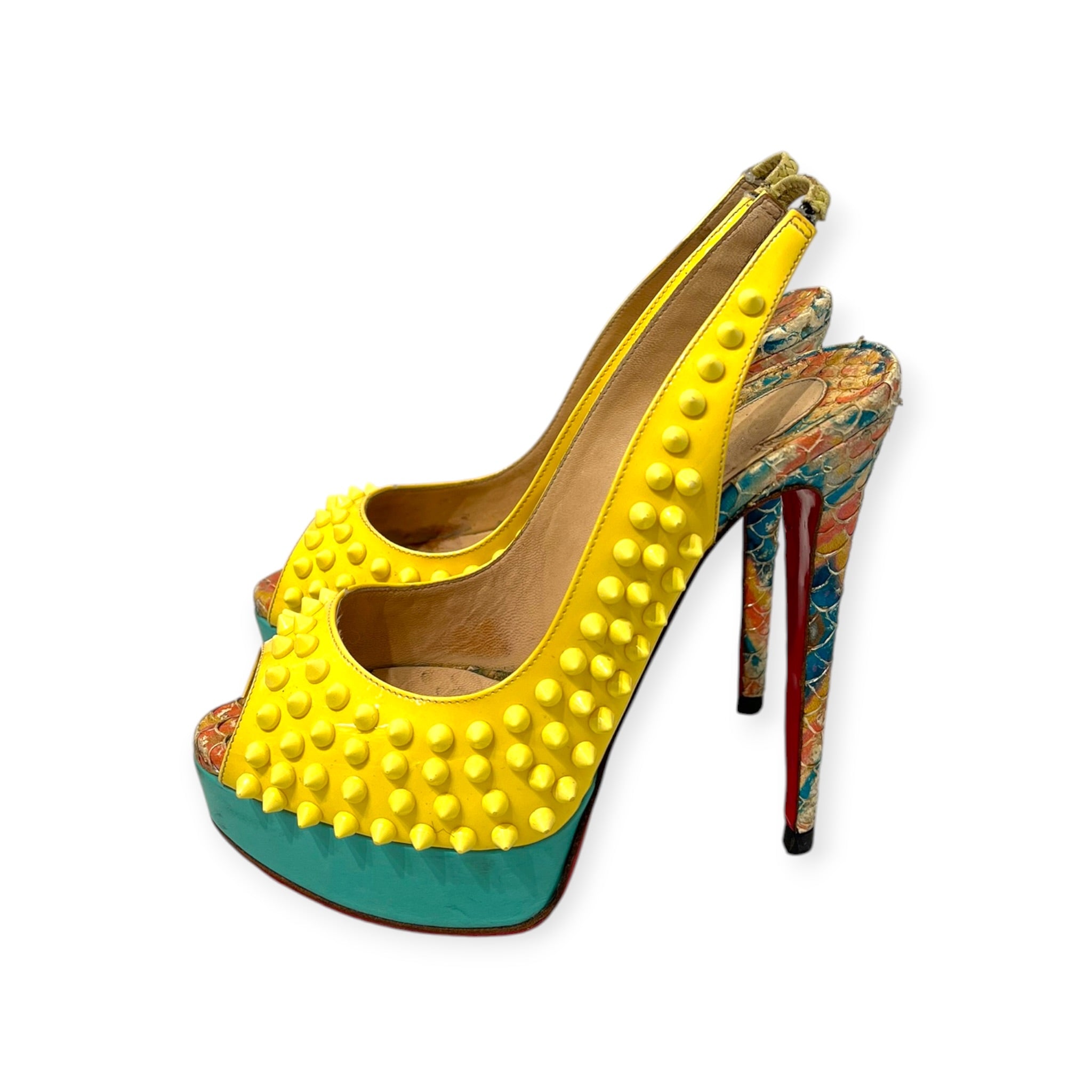Christian Louboutin/Heels/EU 36/YEL/SPIKE ACCENT FISHSCALE PUMPS view 2