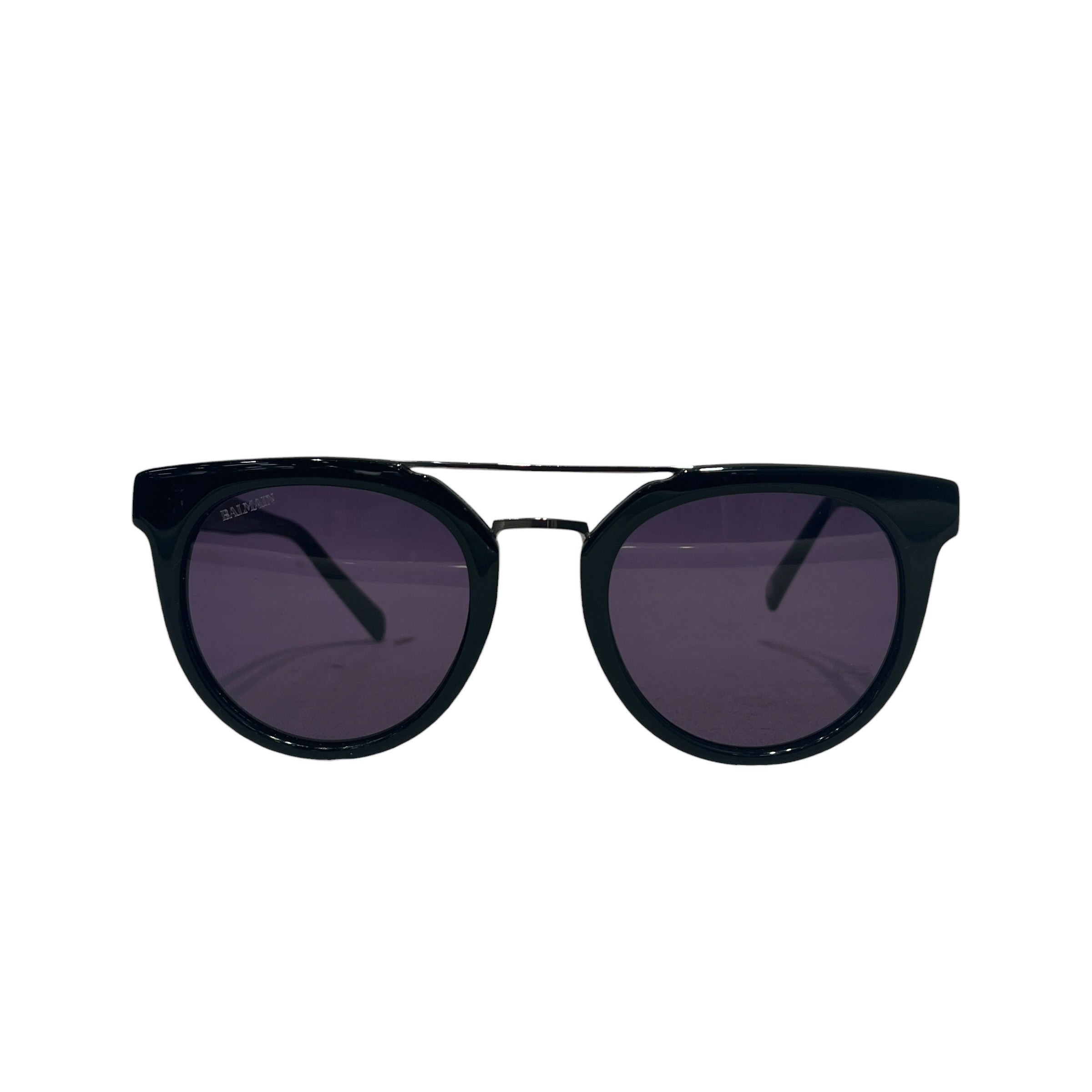 BALMAIN/Sunglasses/Celluloid/BLK/L's/ROUND/SILVER BAR view 1