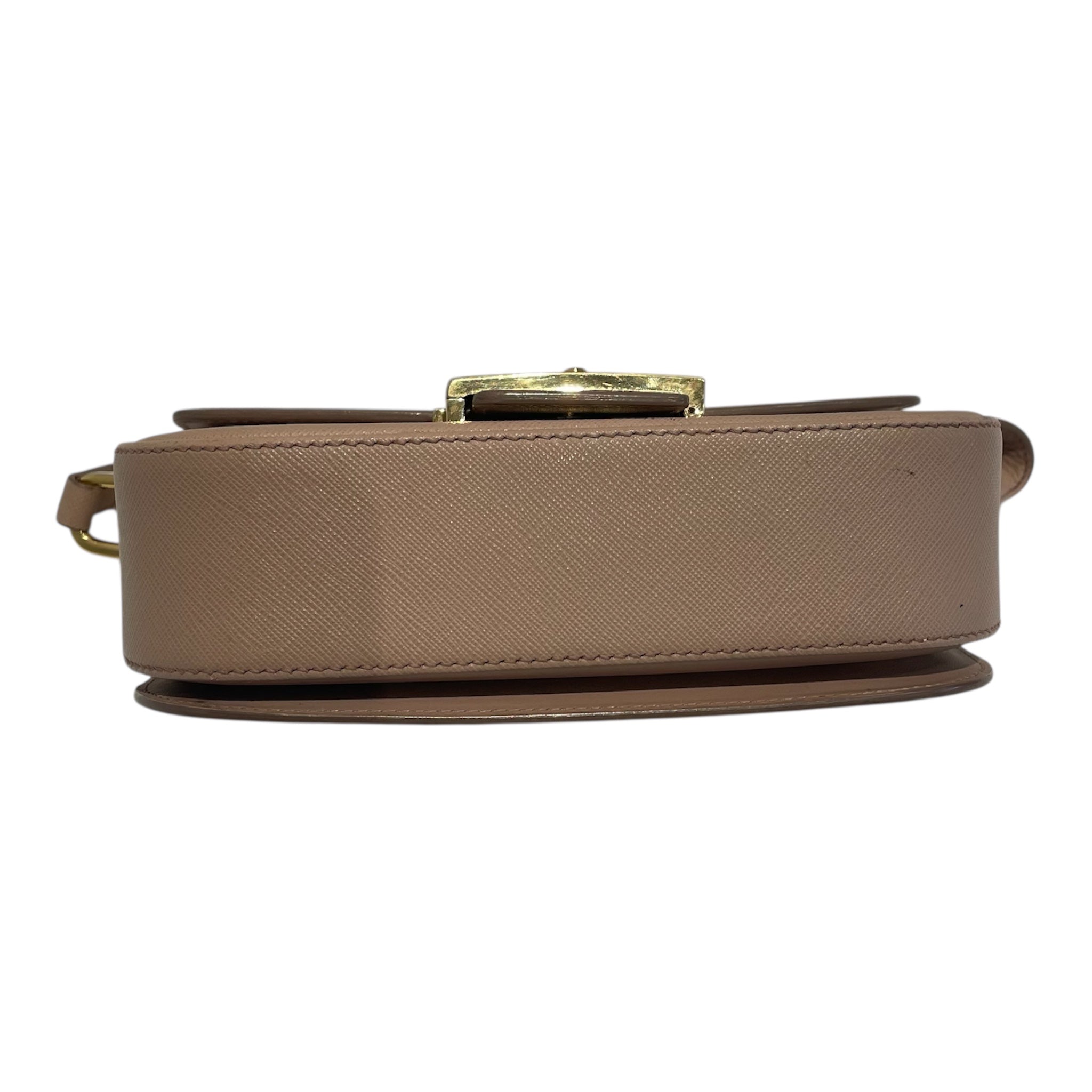 PRADA/Cross Body Bag/Leather/BEG/prada embleme saffiano view 5