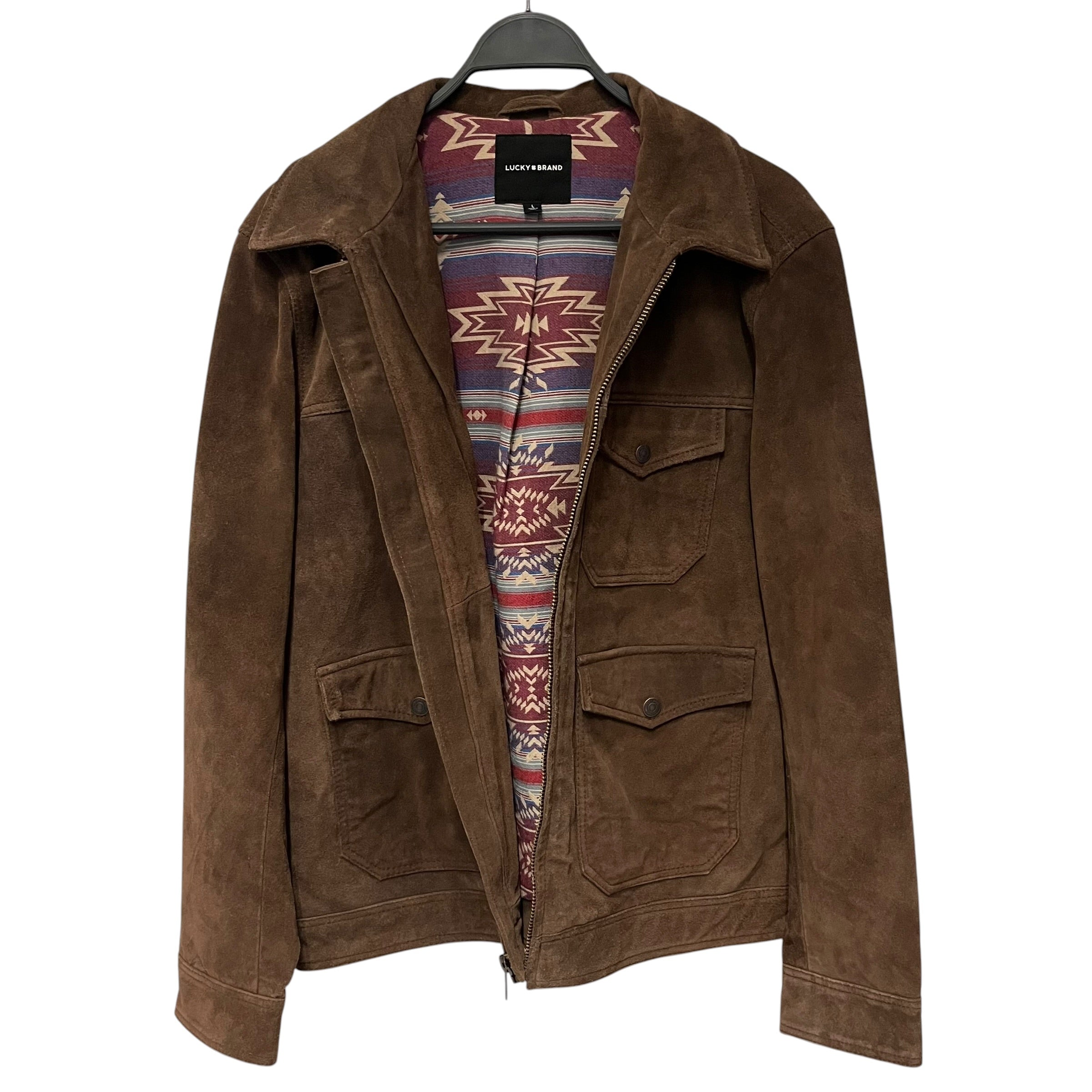 LUCKY BRAND/Leather Jkt/L/Suede/BRW/three pockets view 2
