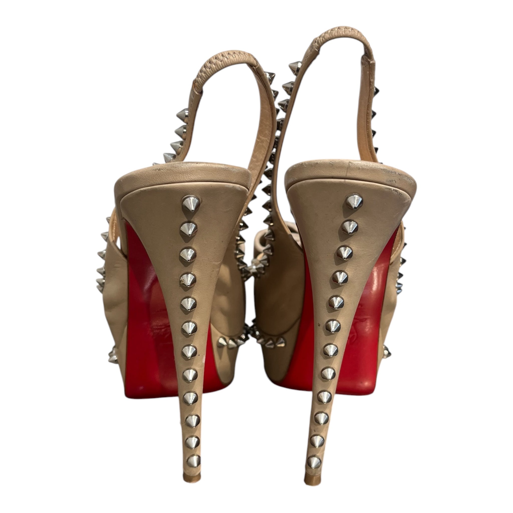 Christian Louboutin/Heels/UK 8.5/Leather/BEG/Patent/LADY CHOU-STUDDED view 5