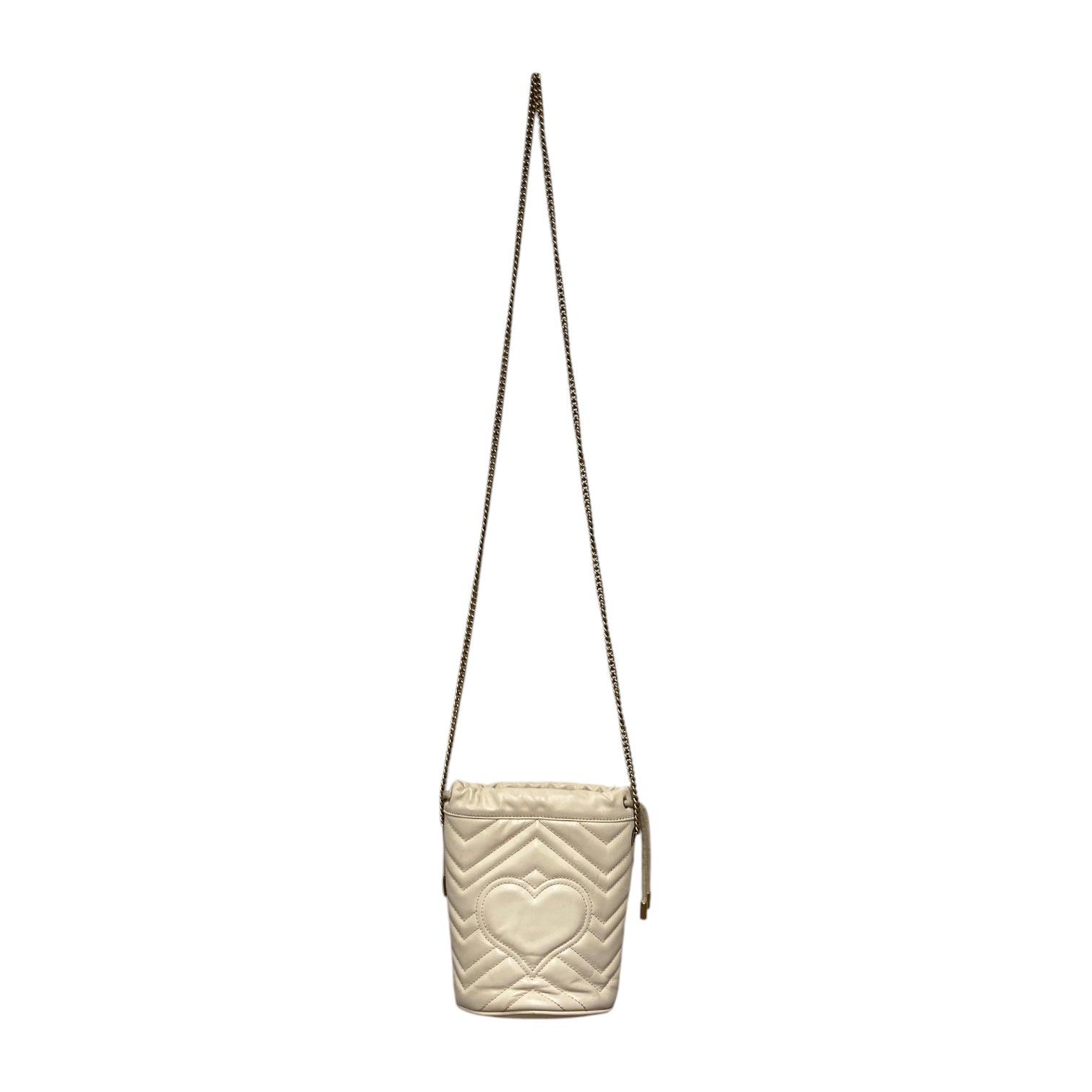 GUCCI/Cross Body Bag/Leather/CRM/mini marmont bucket view 2
