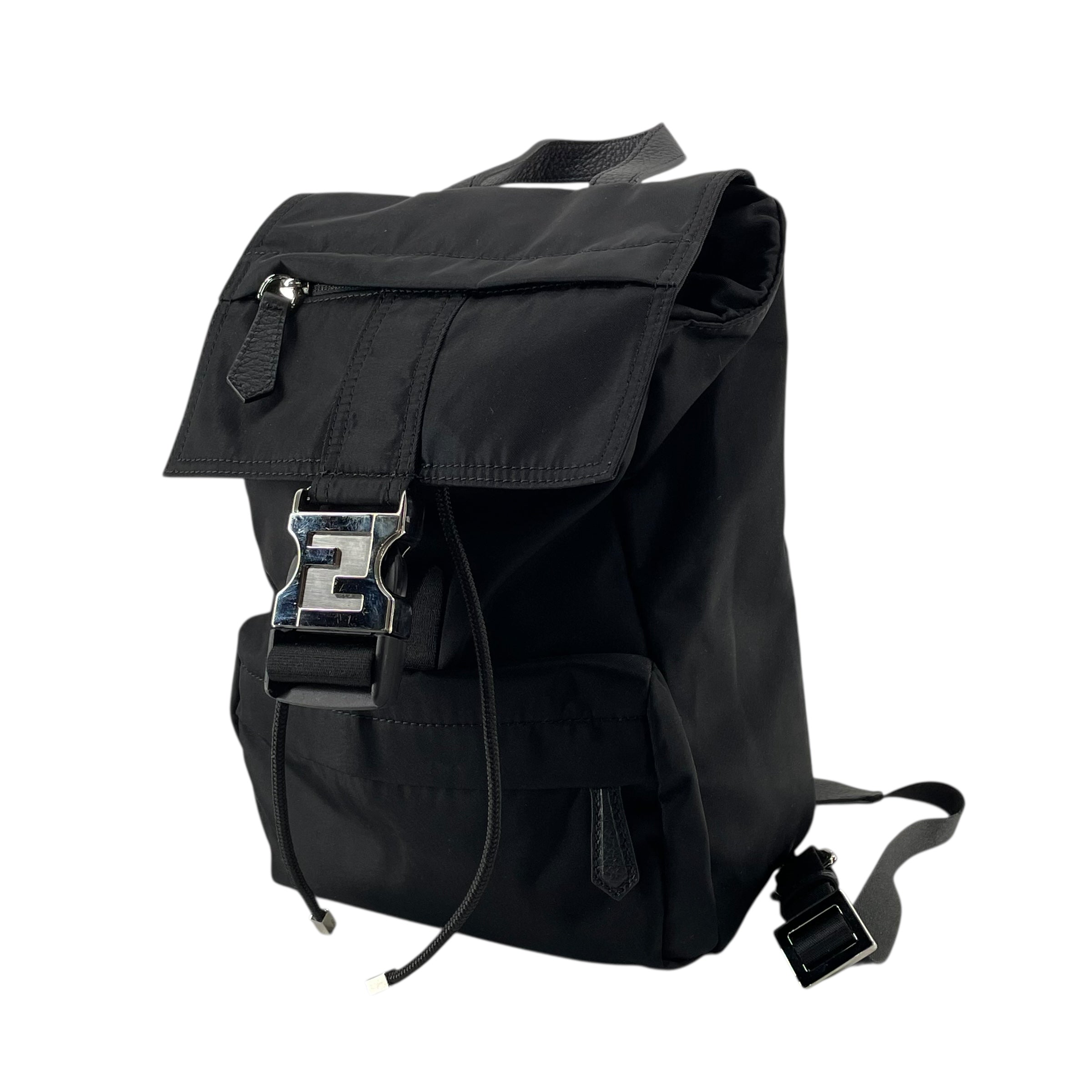 FENDI/Backpack/Nylon/BLK/SLV LOGO CLIP view 3