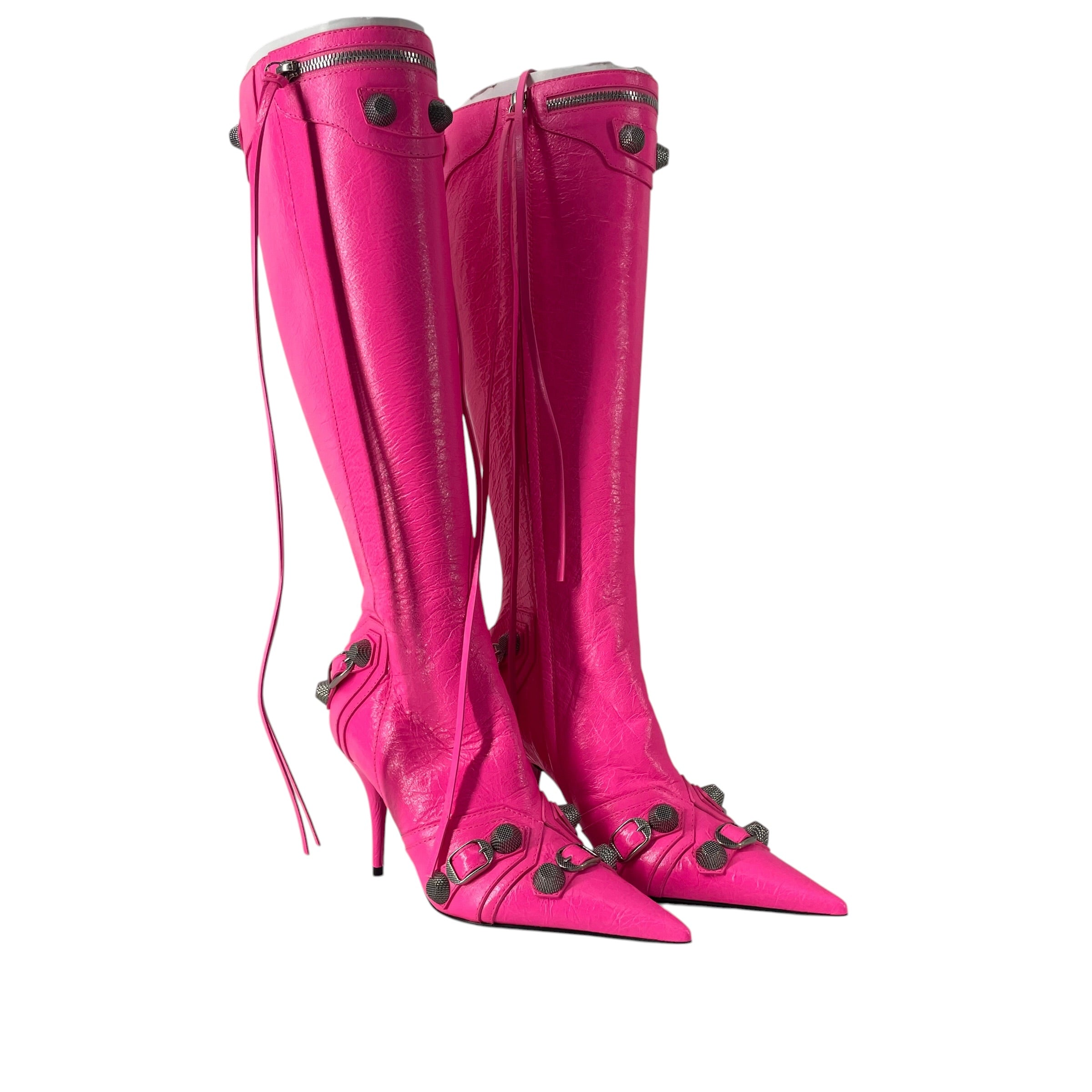 BALENCIAGA/Booties/EU 36.5/Lambskin/PNK/NEON CAGOLE HEELS BNWT view 2