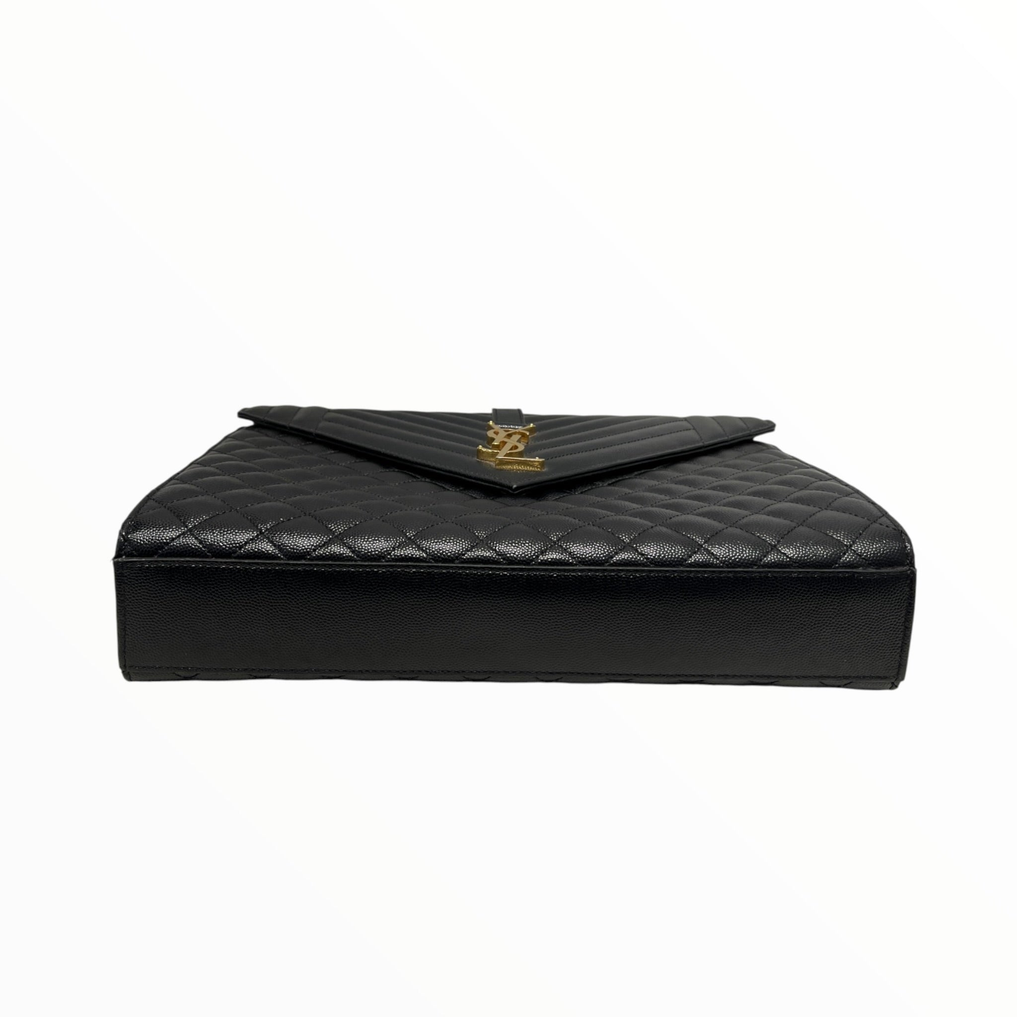 YVES SAINT LAURENT/Cross Body Bag/Leather/BLK/Envelope crossbody large view 3
