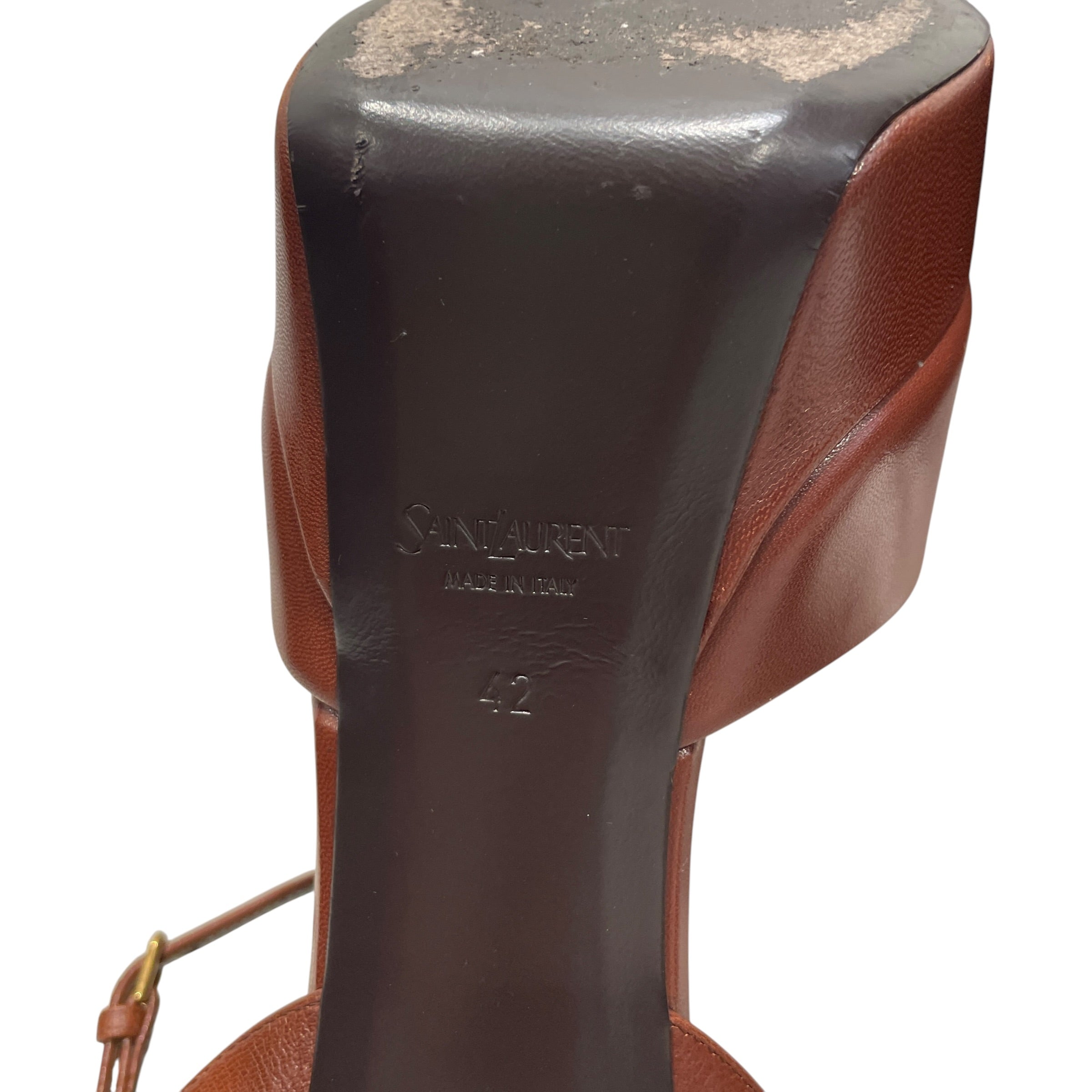 SAINT LAURENT/Heels/EU 42/Leather/BRW/la scandale slingback pump view 5