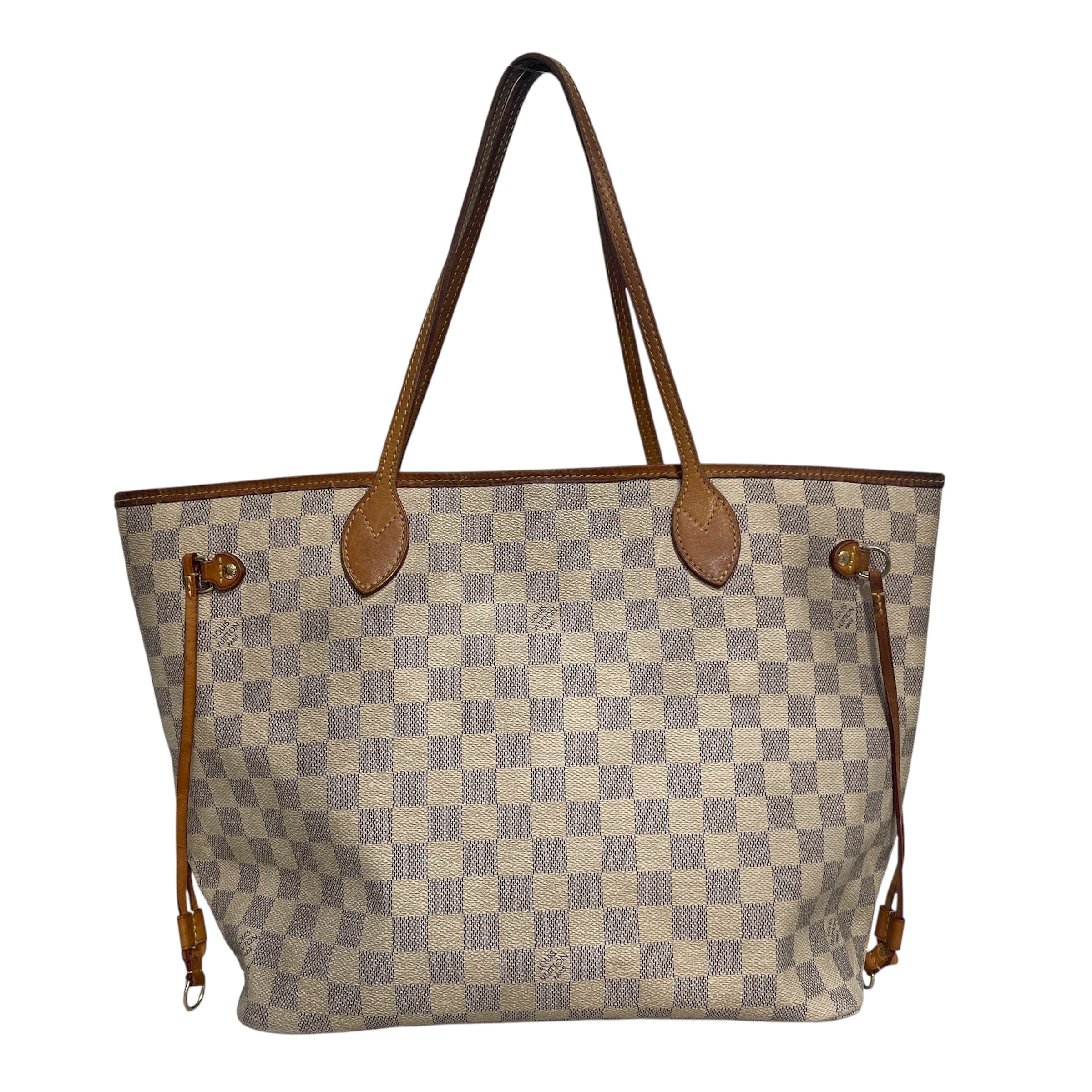 LOUIS VUITTON/Tote Bag/Monogram/Leather/WHT/Damier Azur Neverfull view 1