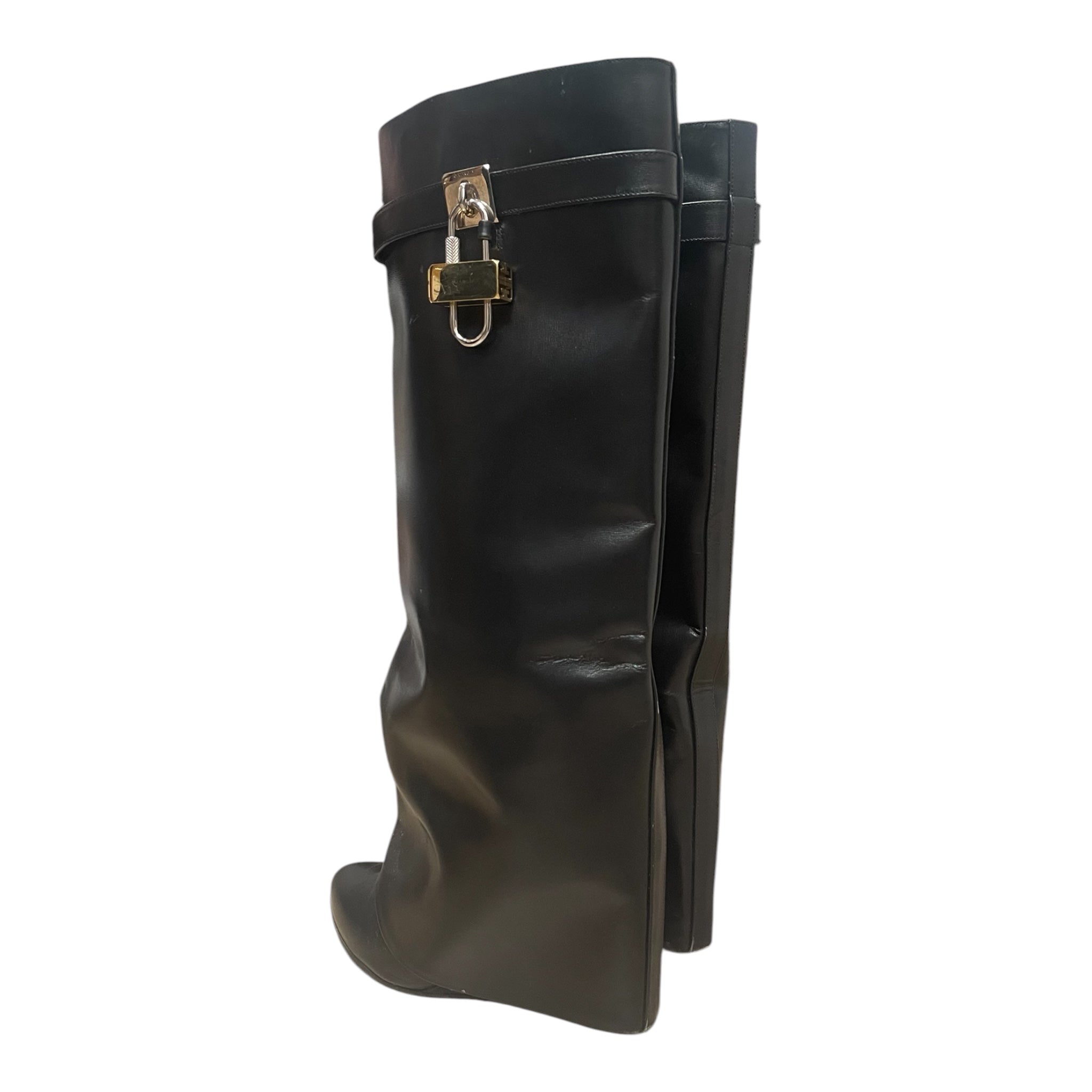 GIVENCHY/Long Boots/US 9/Leather/BLK/SHARK LOCK BOOT view 2