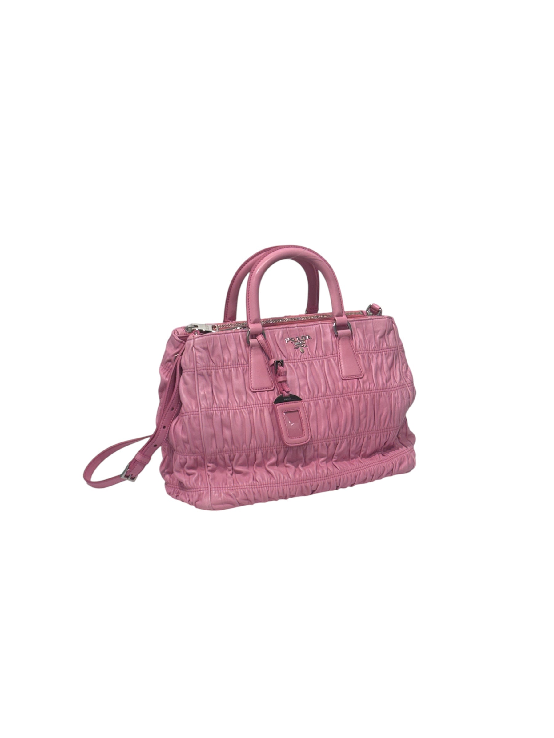 PRADA/Bag/Leather/PNK/Nappa Gaufre Ruched view 6