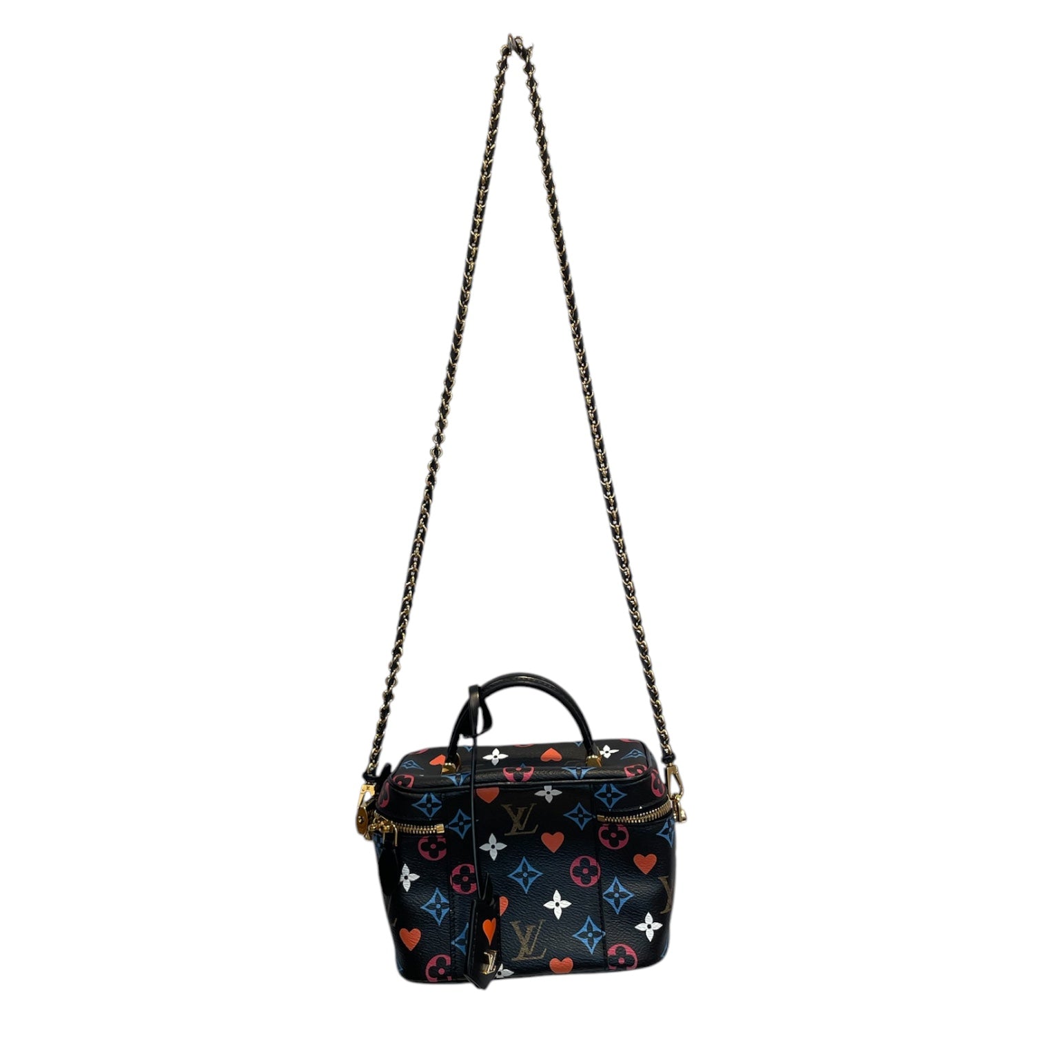 LOUIS VUITTON/Hand Bag/Monogram/Leather/BLK/BLU,ORG,RED ALL OVR view 2