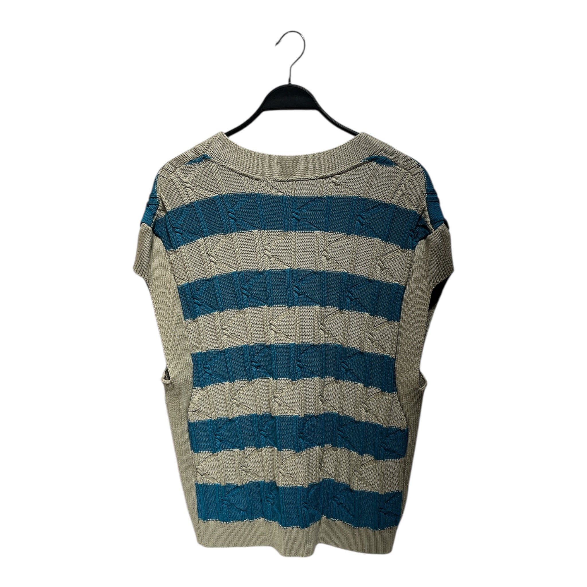 Kiko Kostadinov/Knitted Vest/48/Stripe/Cotton/BLU/ view 2