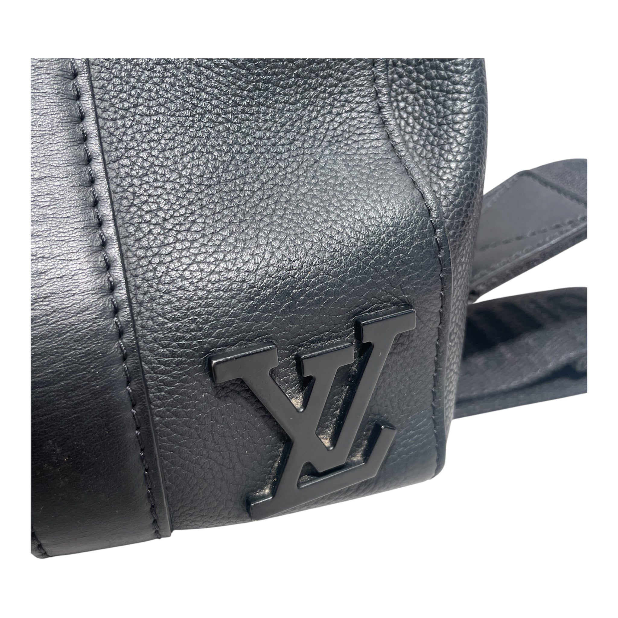 LOUIS VUITTON/Cross Body Bag/Leather/BLK/KEEPALL CITY view 4