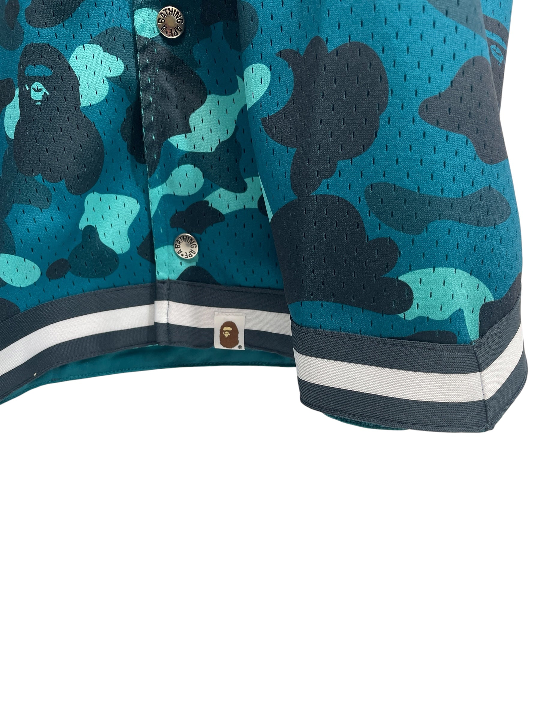 A BATHING APE/3|4S Shirt/XL/POLYESTER/BLU/BAPE BASEBALL CAMO JERSEY view 2