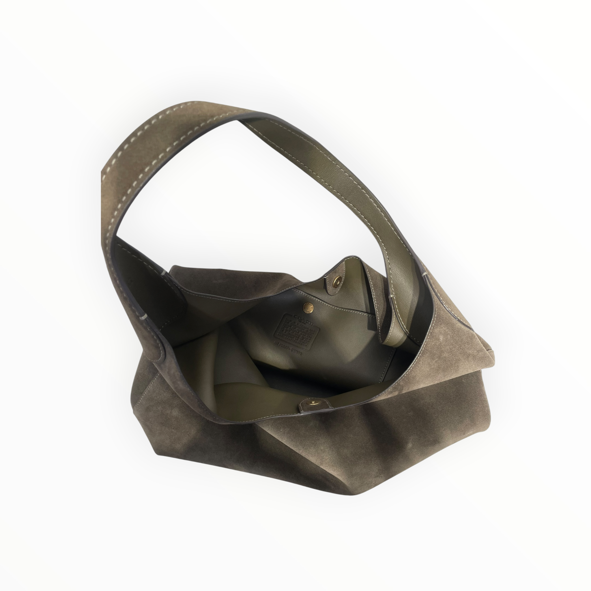 COACH/Bag/Suede/GRN/WHITE STITCHING view 4