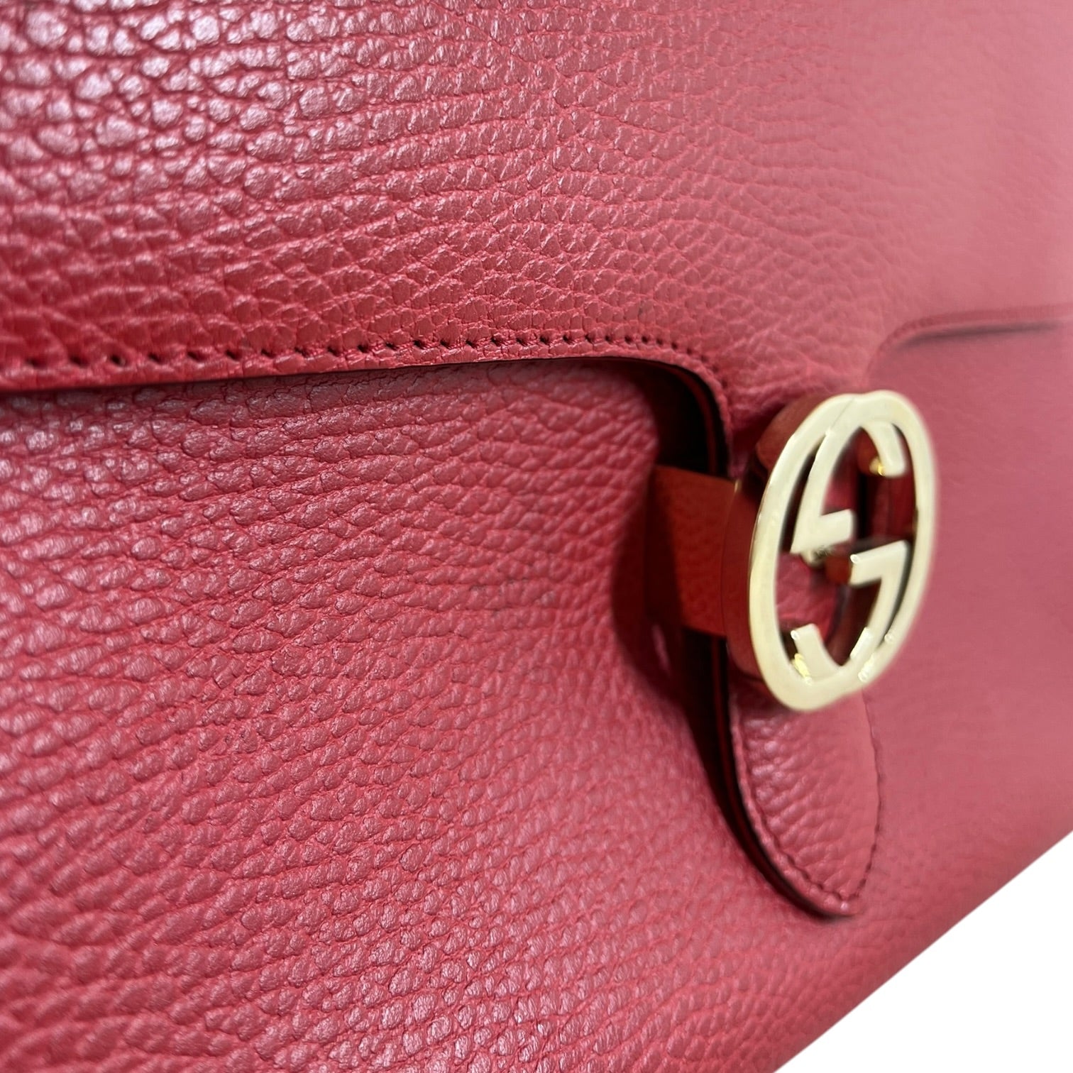 GUCCI/Hand Bag/Leather/RED/Dollar Interlock GG Handbag view 5
