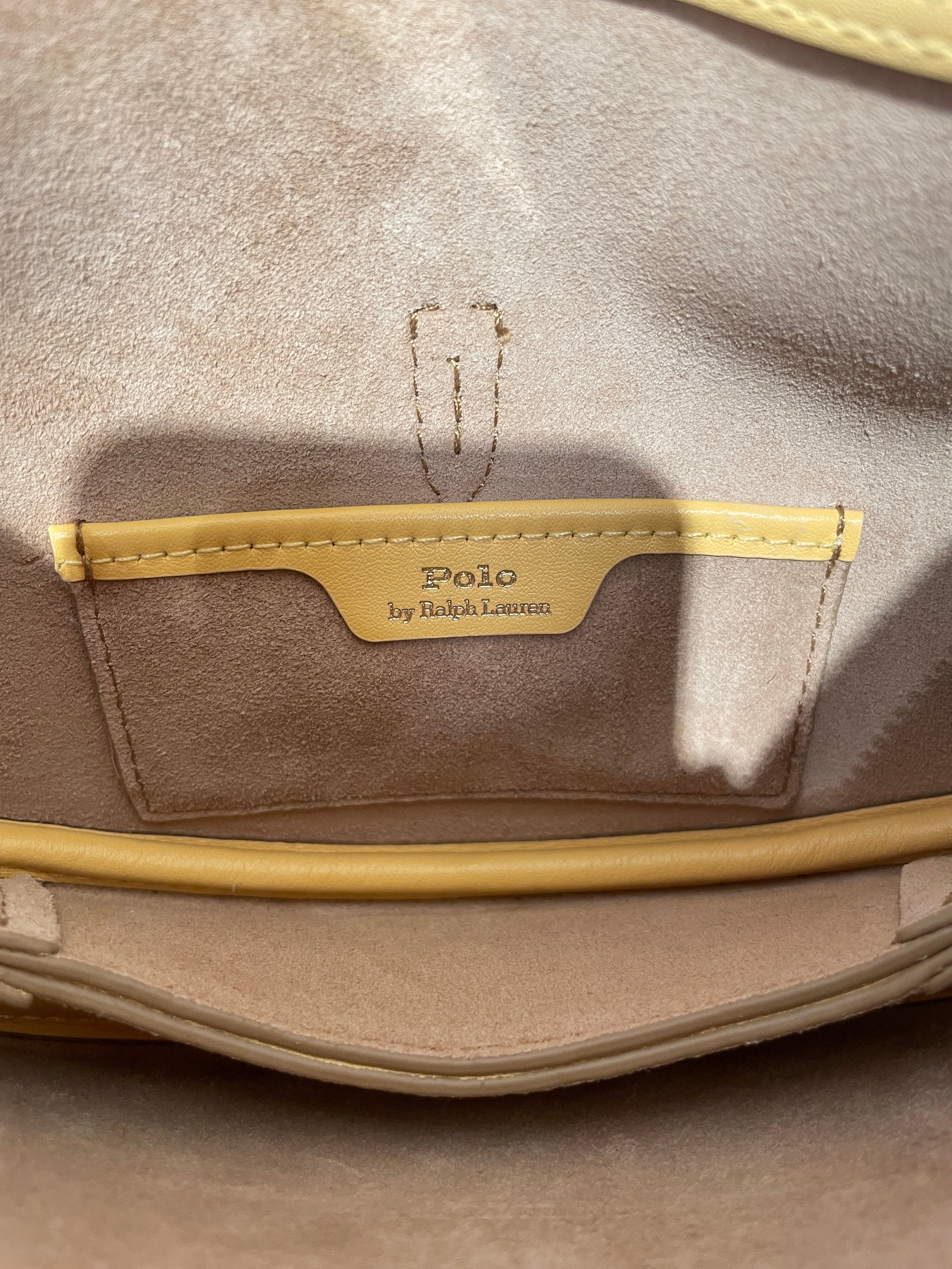 POLO RALPH LAUREN/Hand Bag/Suede/YEL/HALF MOON/GOLD HARDWARE view 5