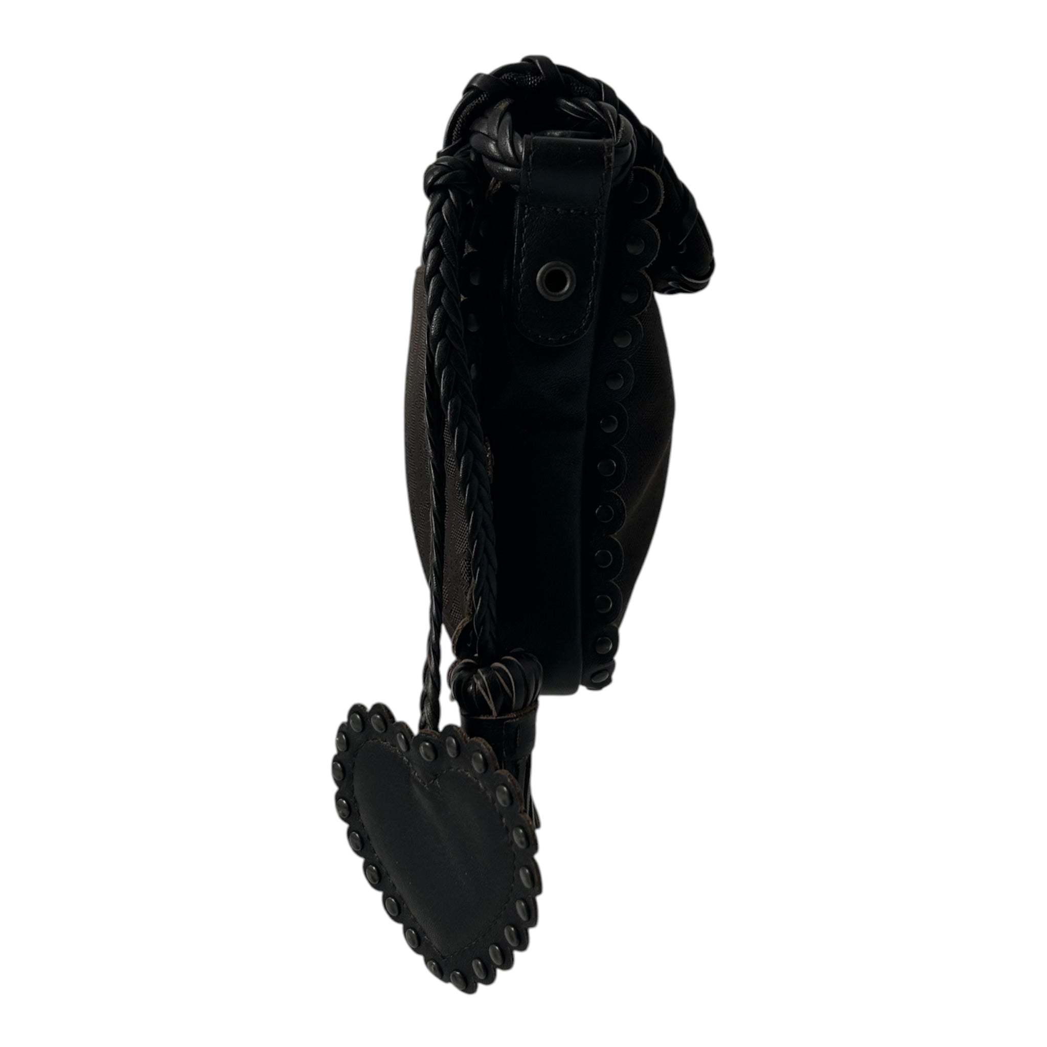 Christian Dior/Cross Body Bag/Leather/BRW/TROTTER MINI MONOCHROME HEART view 3
