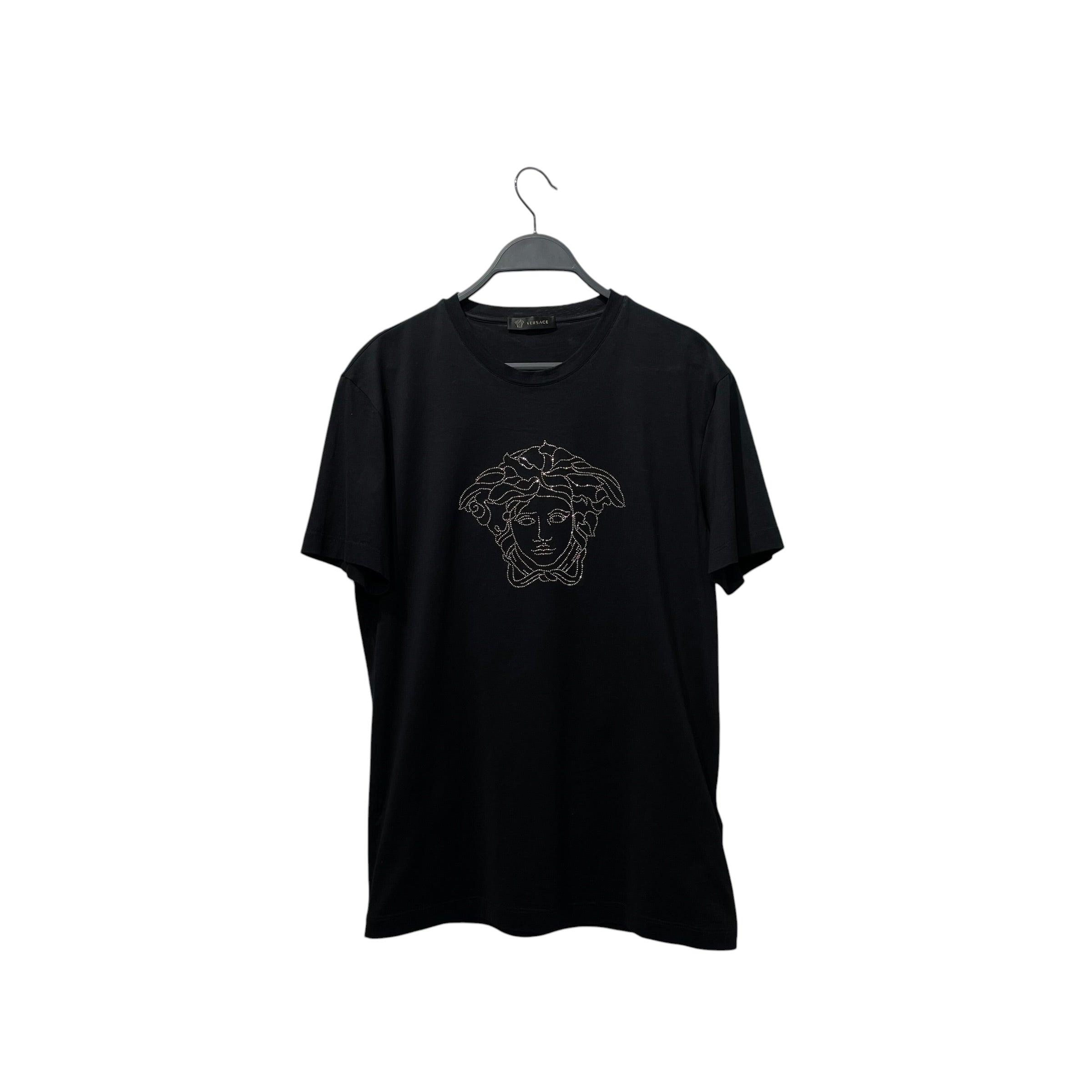 VERSACE/T-Shirt/S/Cotton/BLK/gold crystal medusa view 1