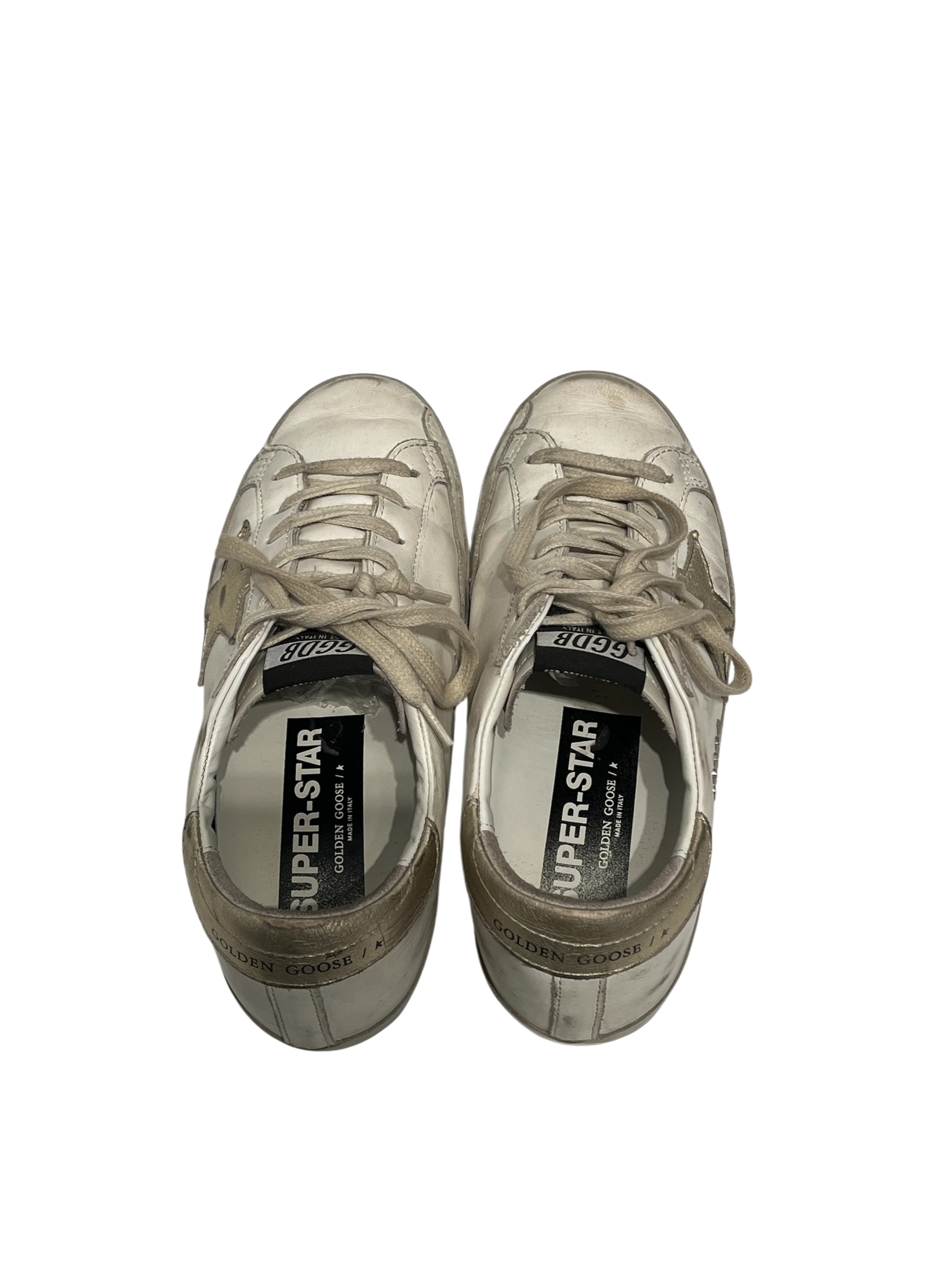 GOLDEN GOOSE/Low-Sneakers/EU 37/Leather/WHT/plain slvr star view 3