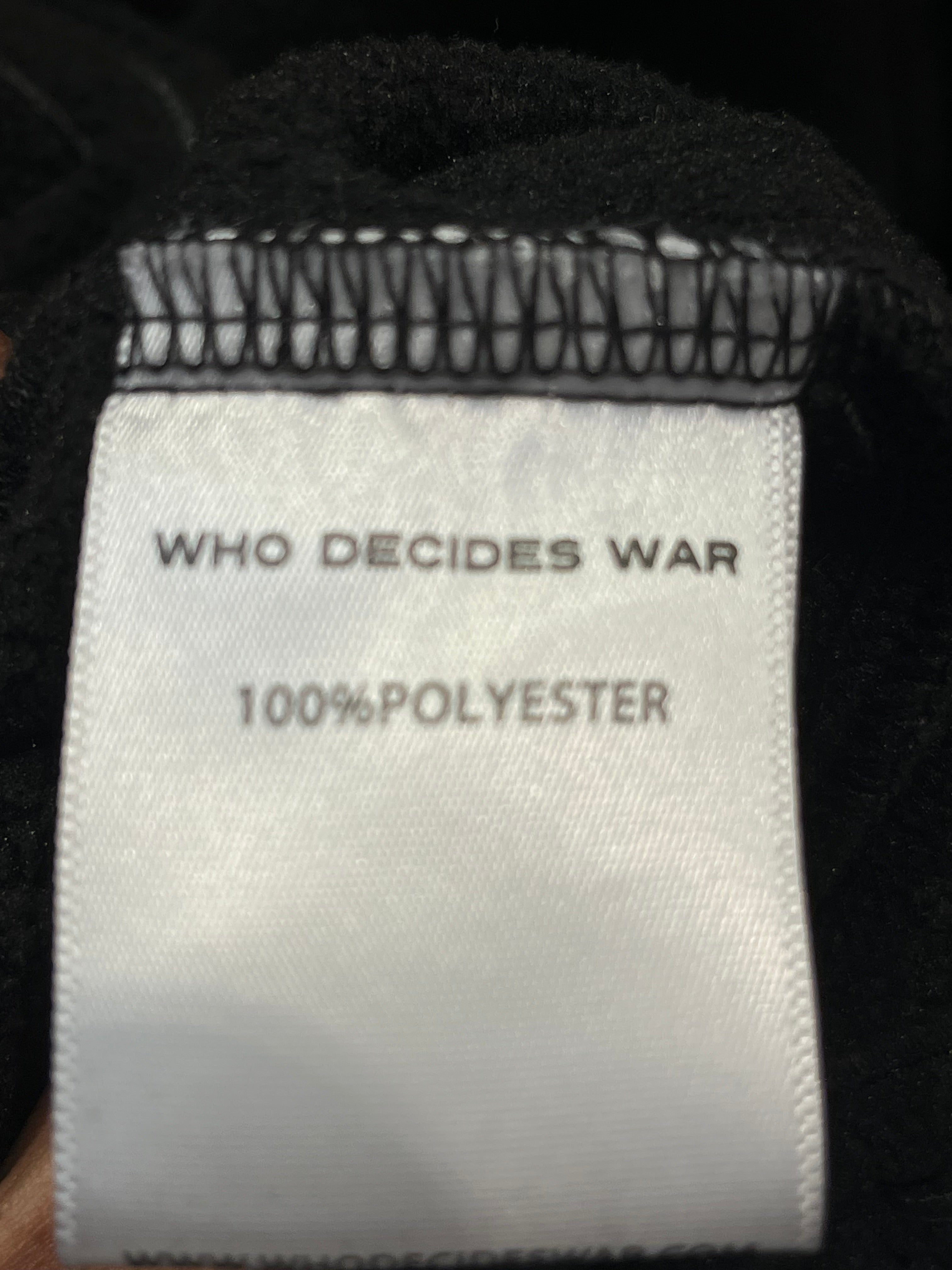 WHO DECIDES WAR/Hoodie/L/Polyester/BLK/666 EMBROD view 4