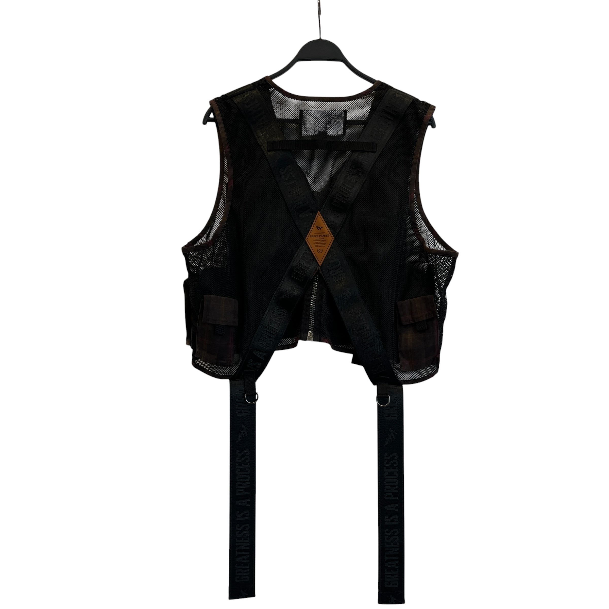 Paper Planes/Vest/M/Cotton/MLT/Black Brown Mesh Vest view 2