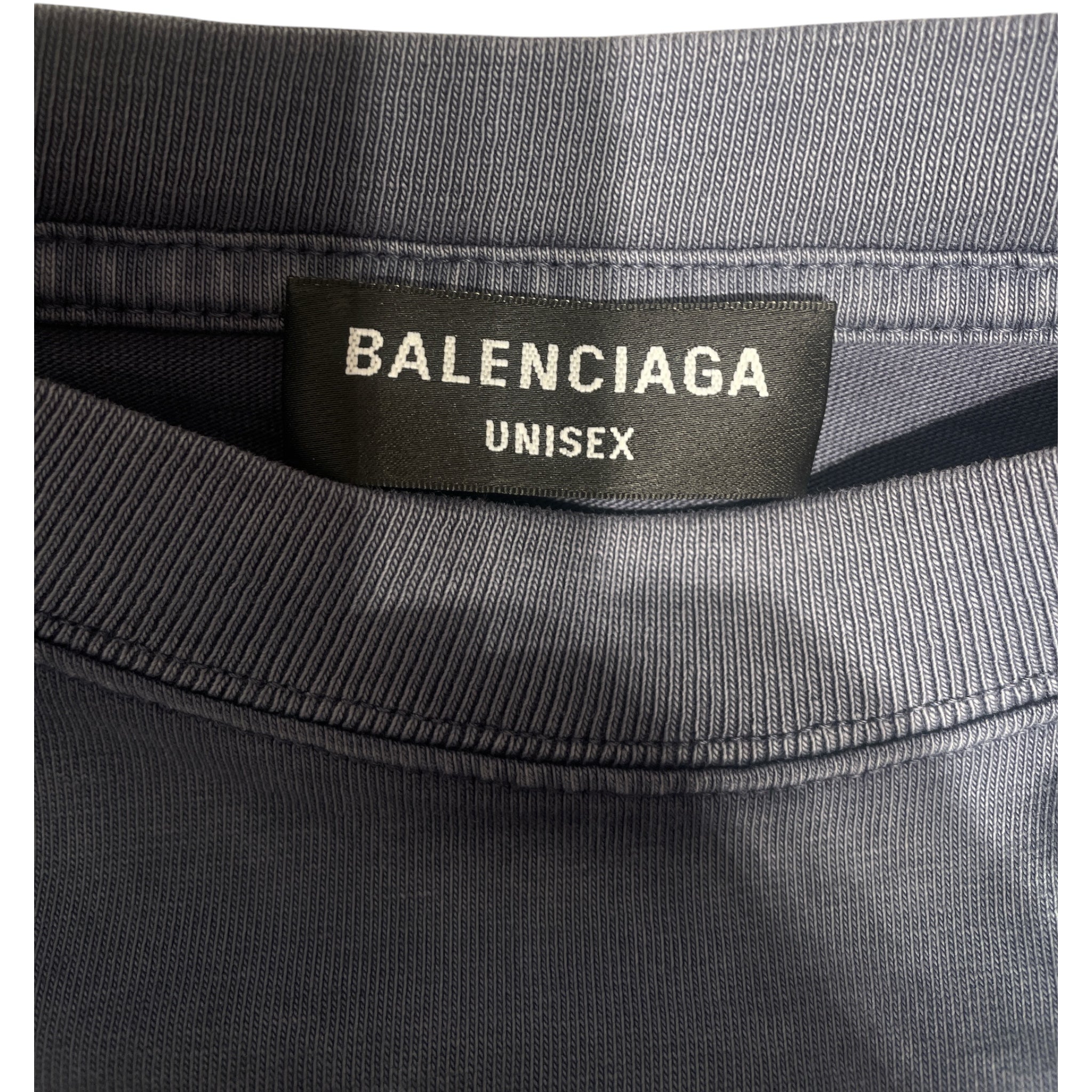 BALENCIAGA/T-Shirt/XS/Cotton/NVY/Graphic/unity logo shirt view 3