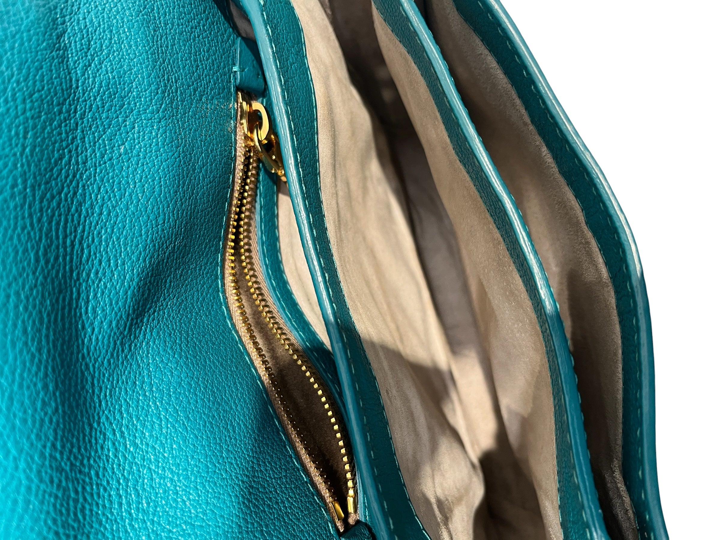 MIU MIU/Tote Bag/Leather/BLU/TURQOISETOPHANDLE view 4