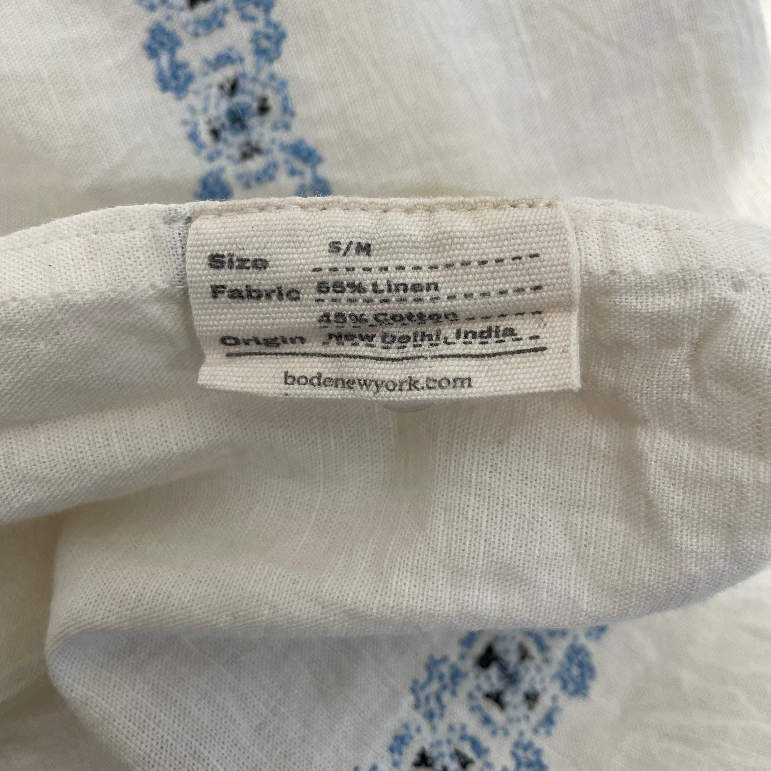 BODE/SS Shirt/S/Linen/CRM/Graphic/Twin Birds Embroidered Mosaic view 3