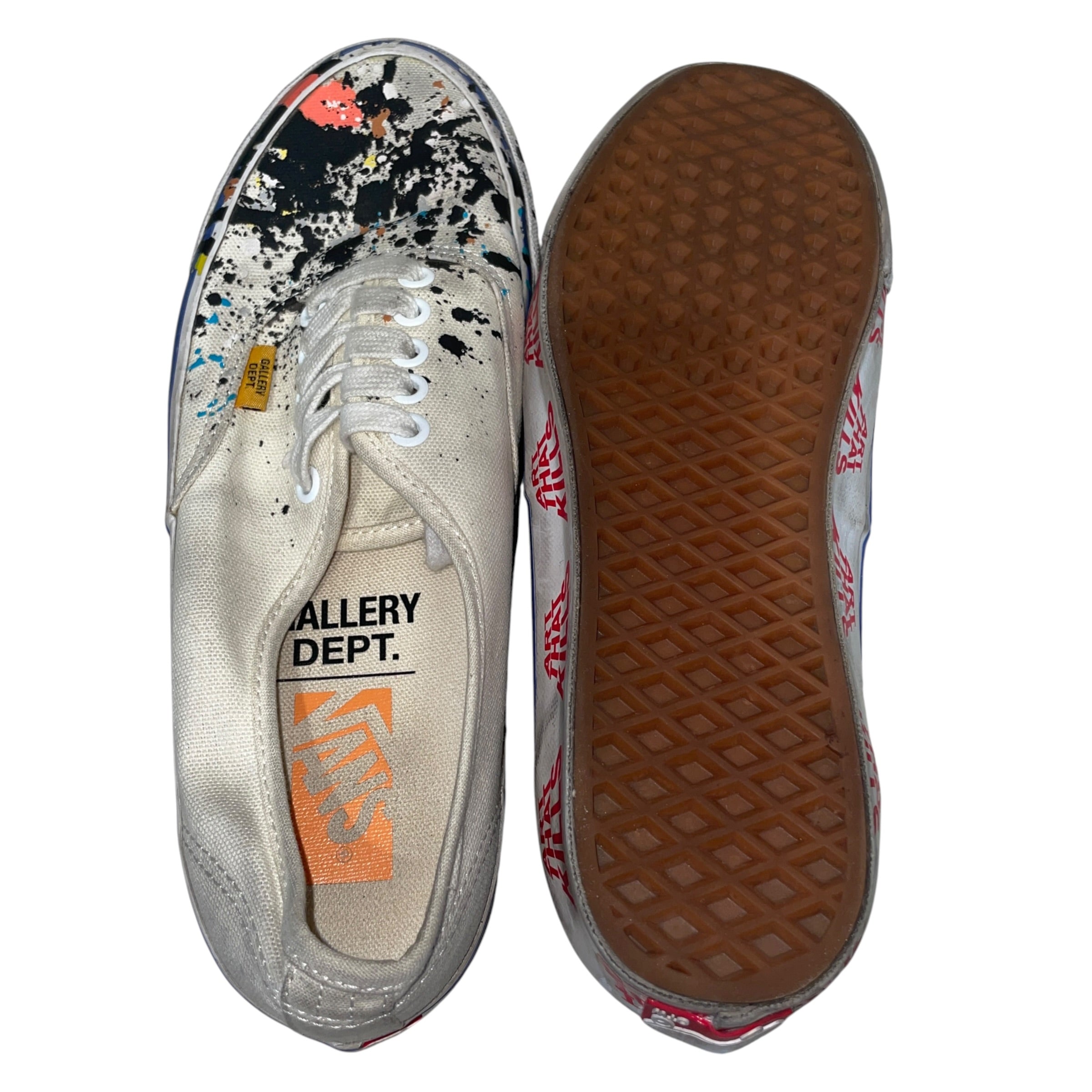 VANS/Low-Sneakers/US 9/All Over Print/Cotton/WHT/Gallery Dept Paint Splatter view 4