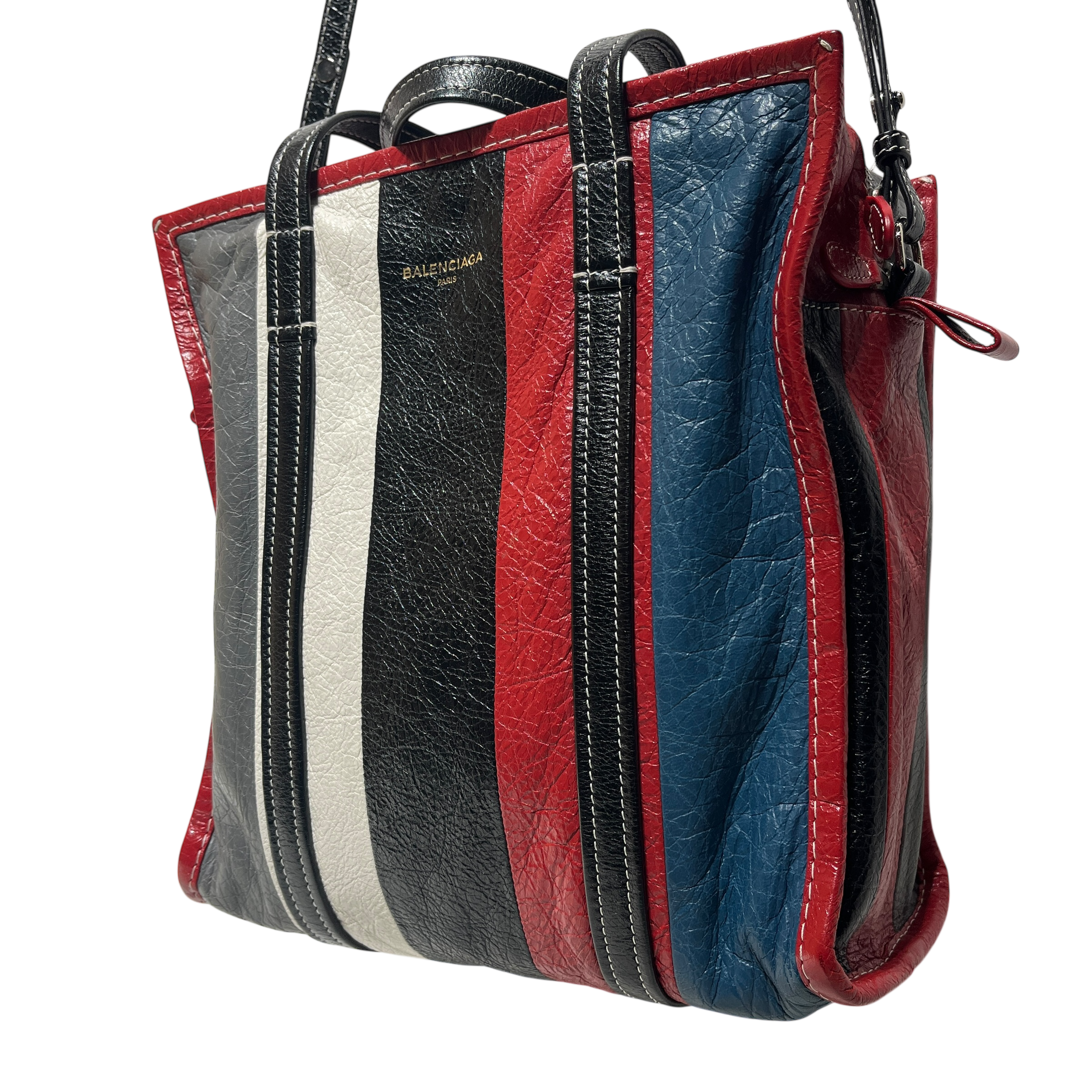BALENCIAGA/Cross Body Bag/Stripe/Leather/MLT/MULTICOLOR BAZAR TOTE view 2