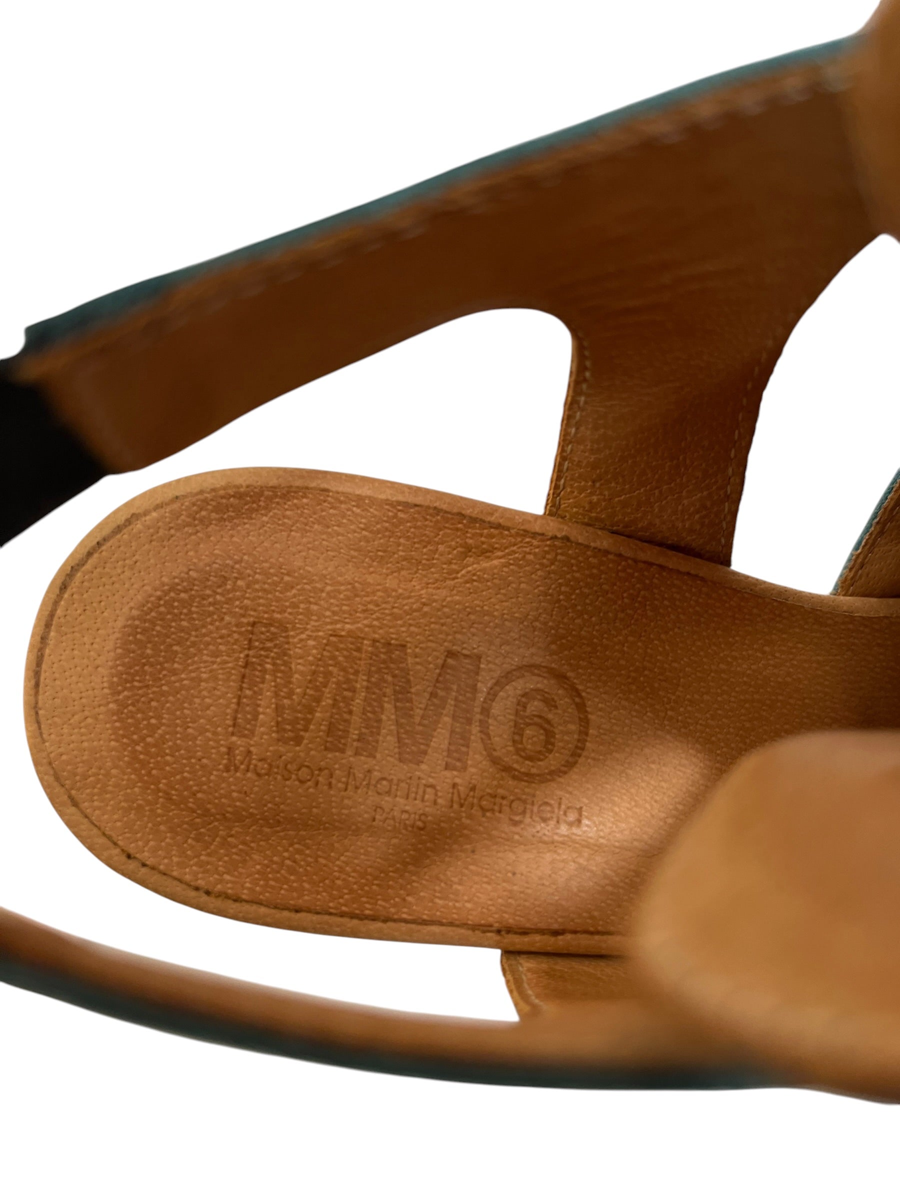 MM6/Dress Shoes/US 6/Leather/BLU/Teal MM6 Open Toe view 3