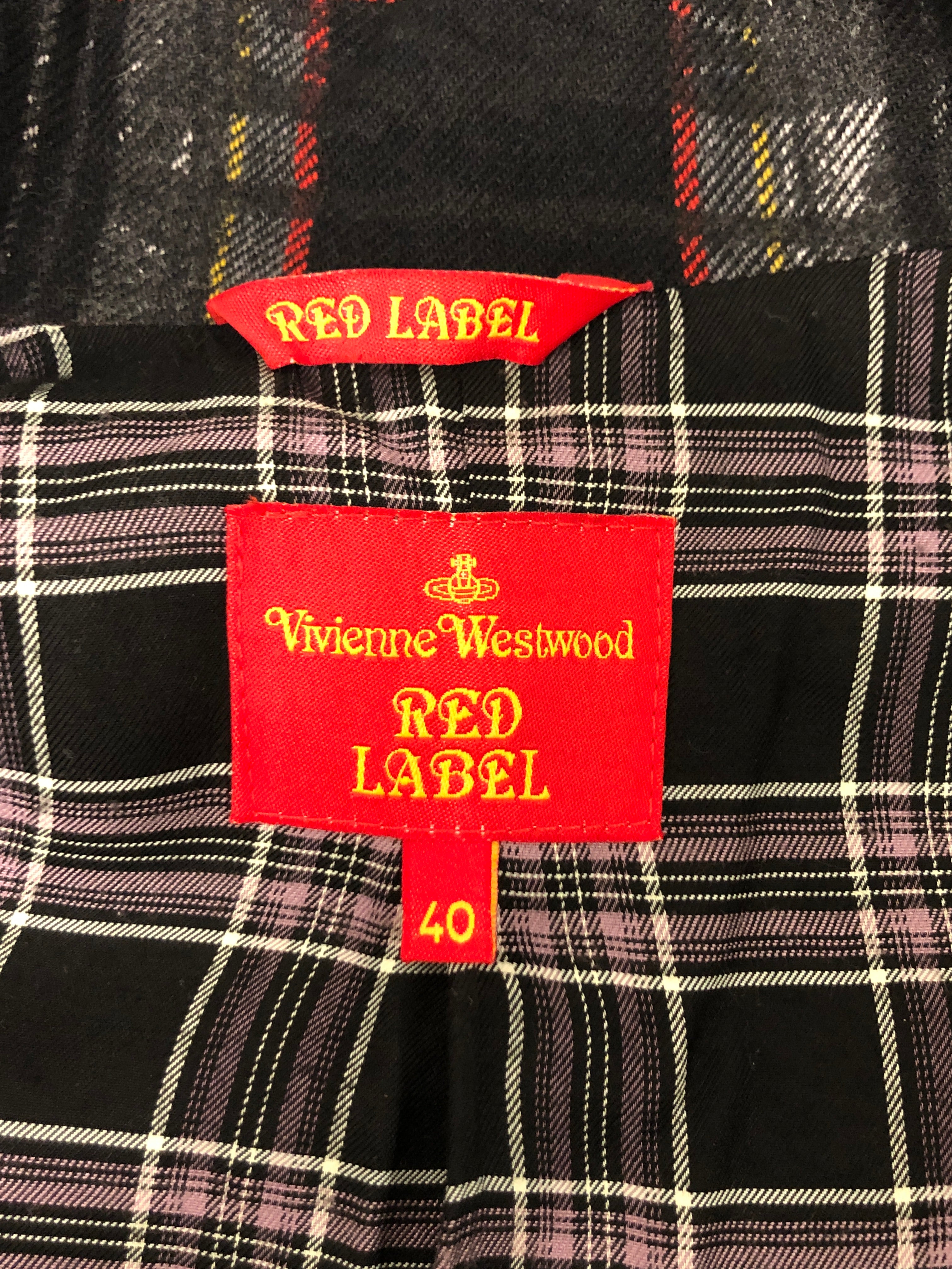 Vivienne Westwood RED LABEL/Tailored Jkt/40/Plaid/Wool/BLK/ view 4