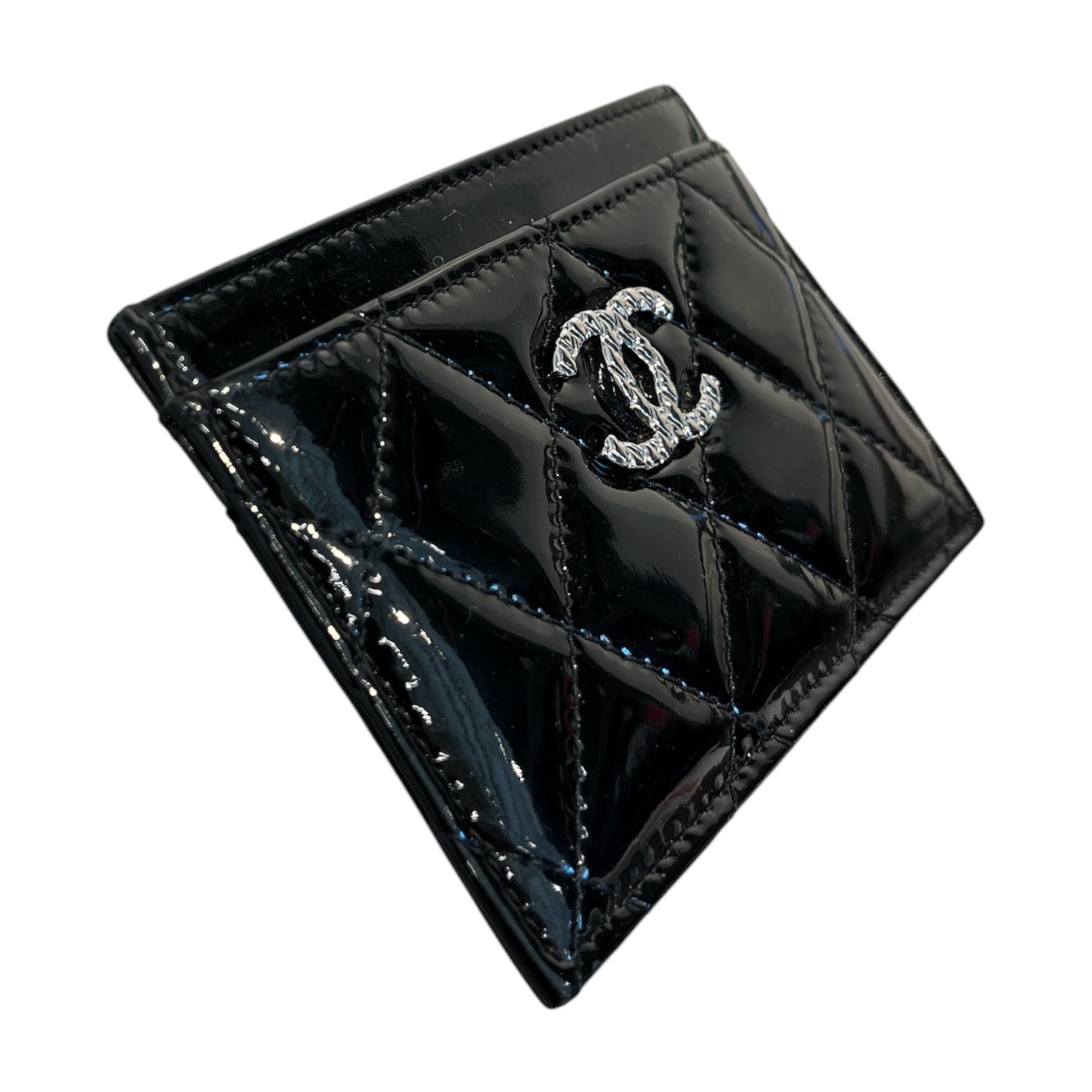 CHANEL/Wallet/Leather/BLK/L's/quilted monogram card holder view 1