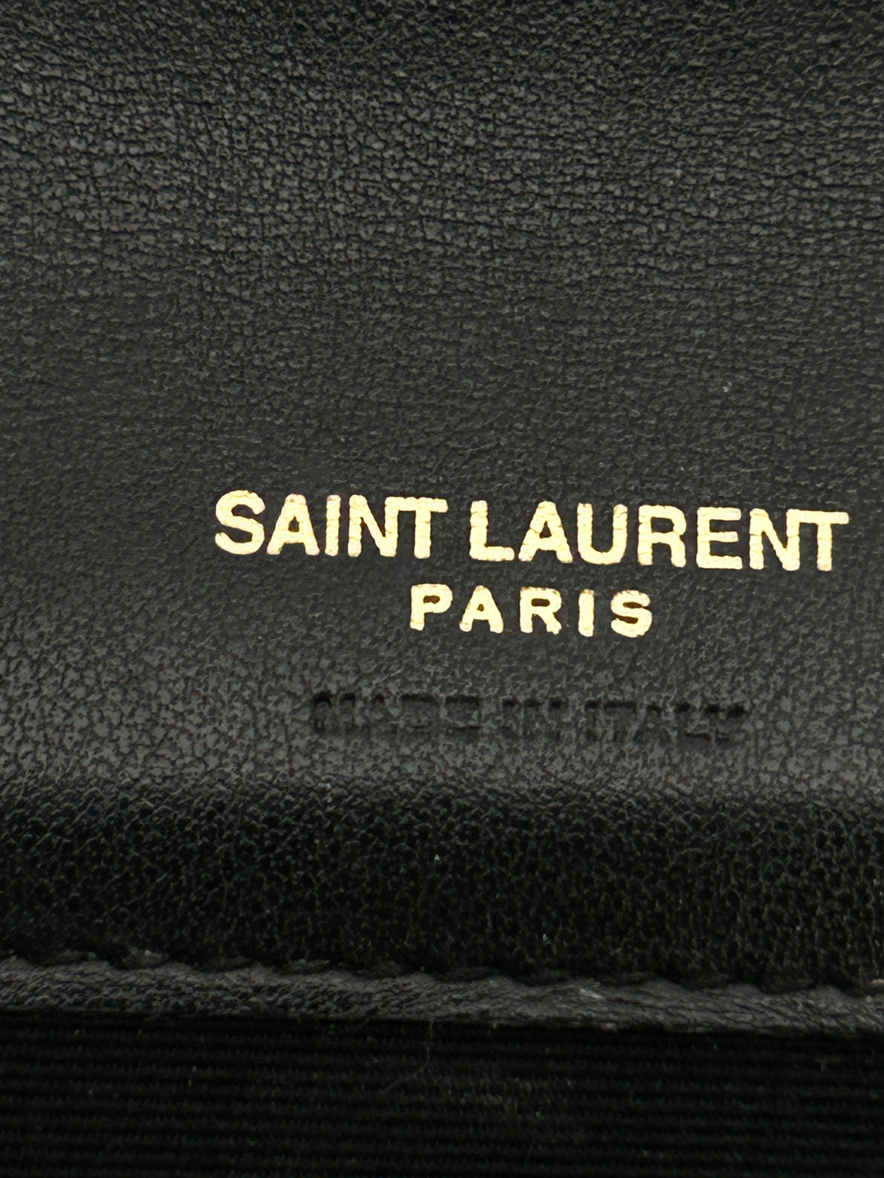 YVES SAINT LAURENT/Clutch Bag/Animal Pattern/Leather/BLK/CROC EMBOSSED POUCH view 5