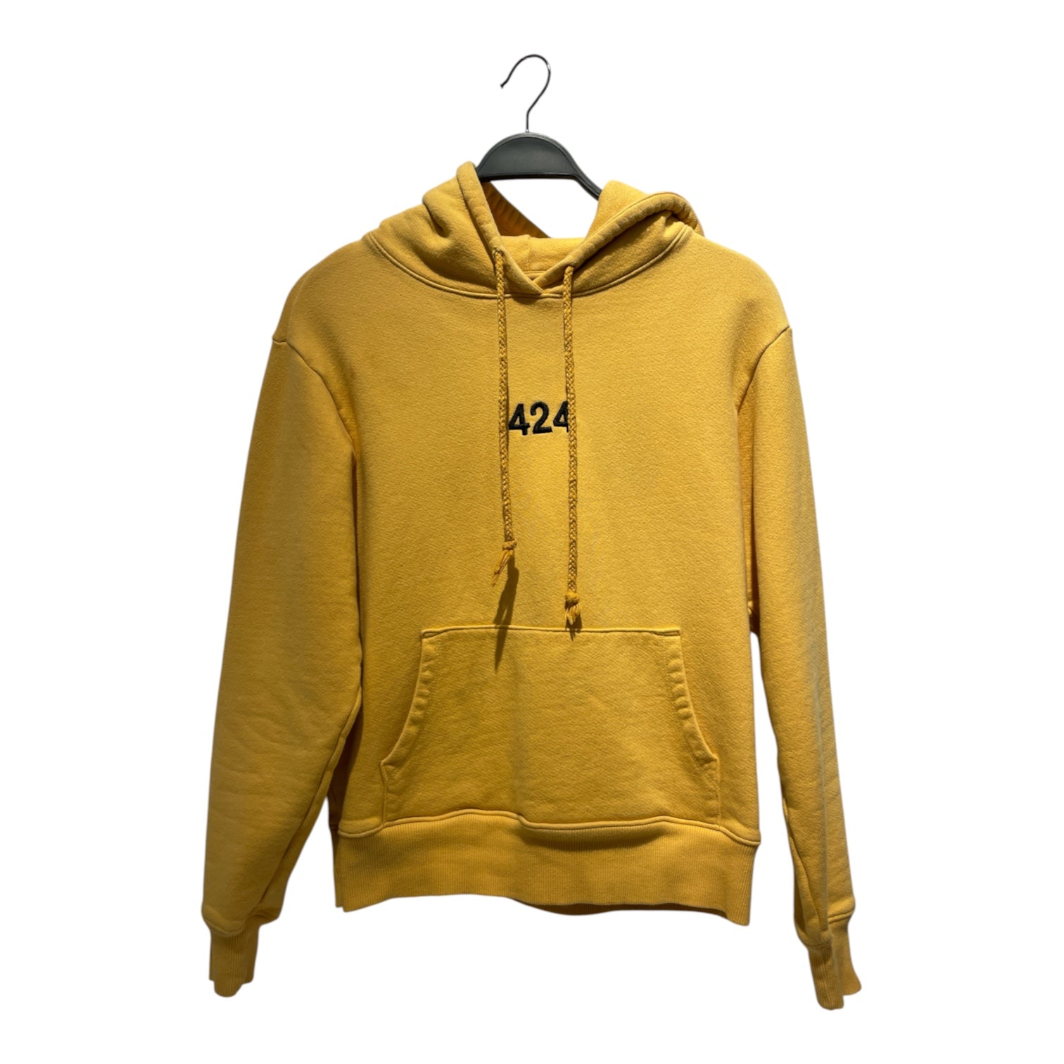 424(FourTwoFour)/Hoodie/S/Cotton/YEL/EMRBOIDERED LOGO HOODIE view 1