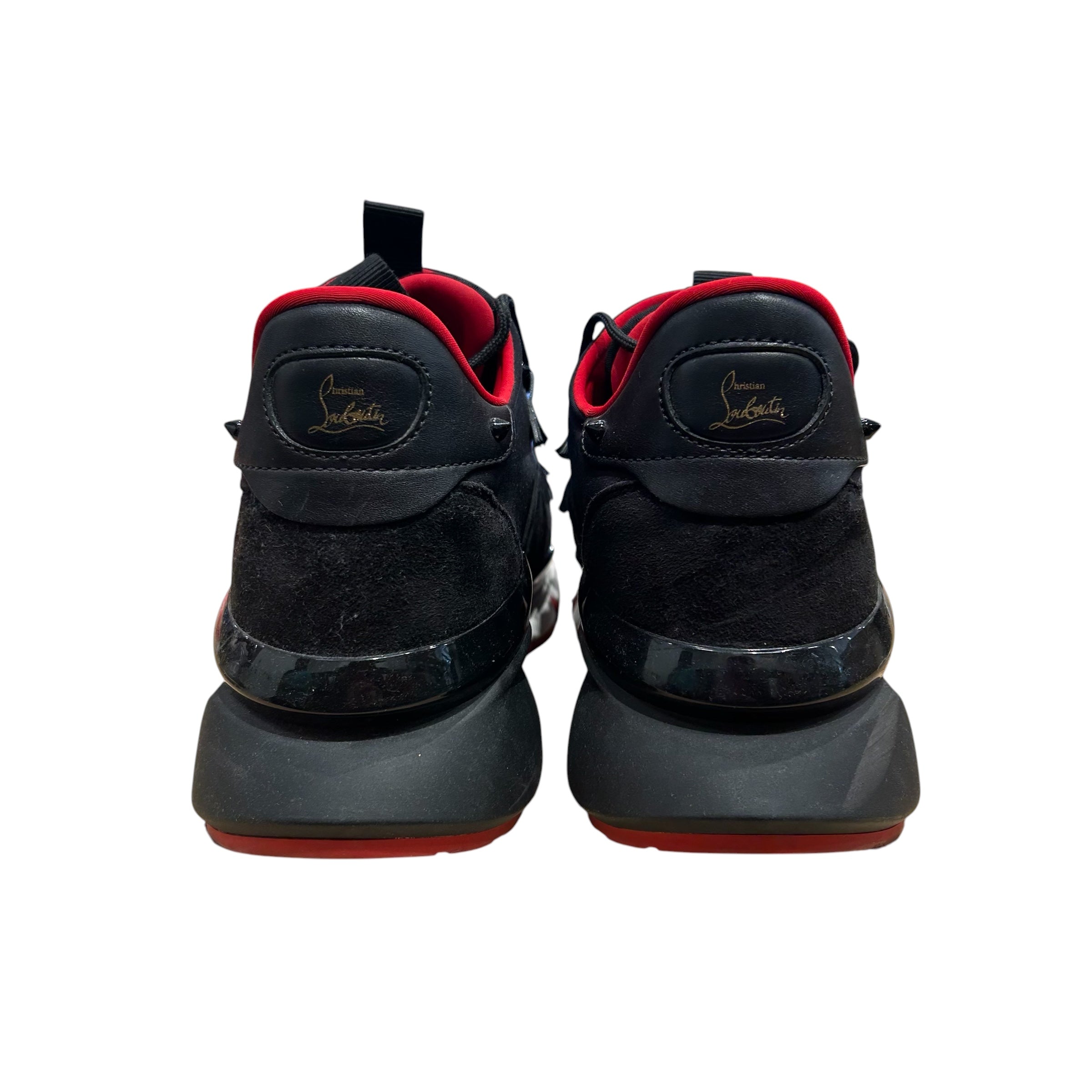 Christian Louboutin/Low-Sneakers/EU 44/Suede/BLK/Red Runner Black Velvet view 5