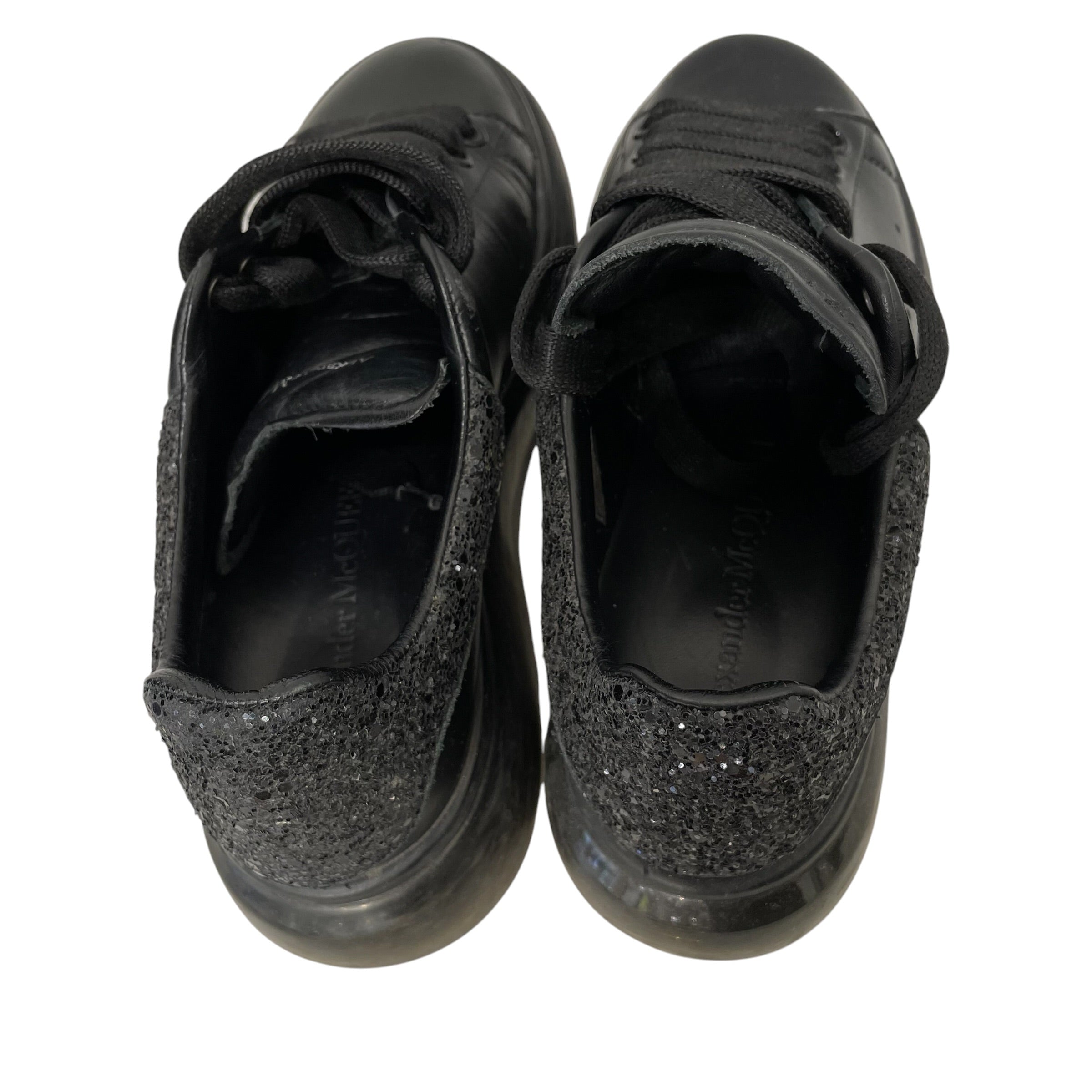 Alexander McQueen/Low-Sneakers/EU 37/Leather/BLK/OVERSIZED GLITTER view 5