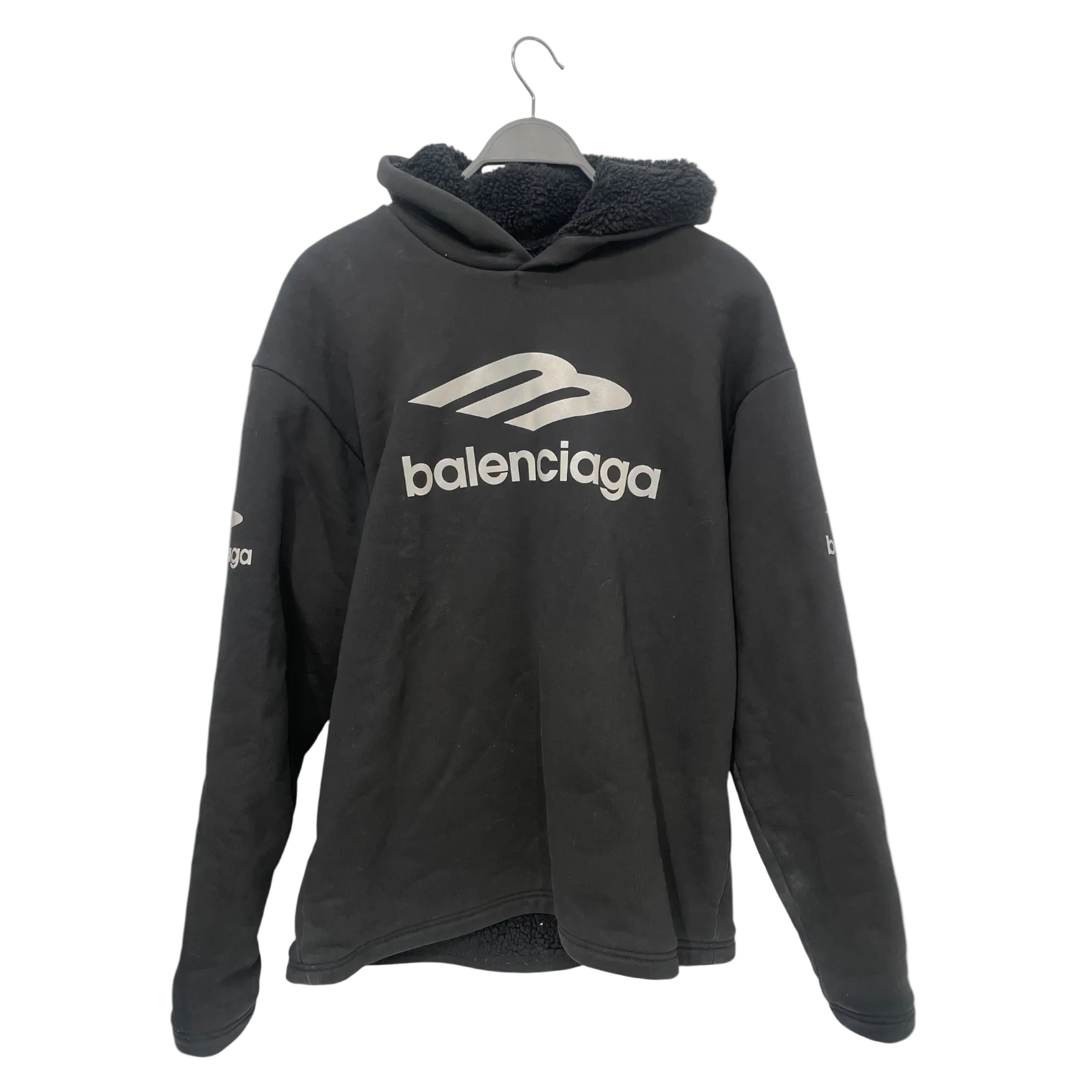 BALENCIAGA/Hoodie/Graphic/Cotton/BLK/3B Icon view 1