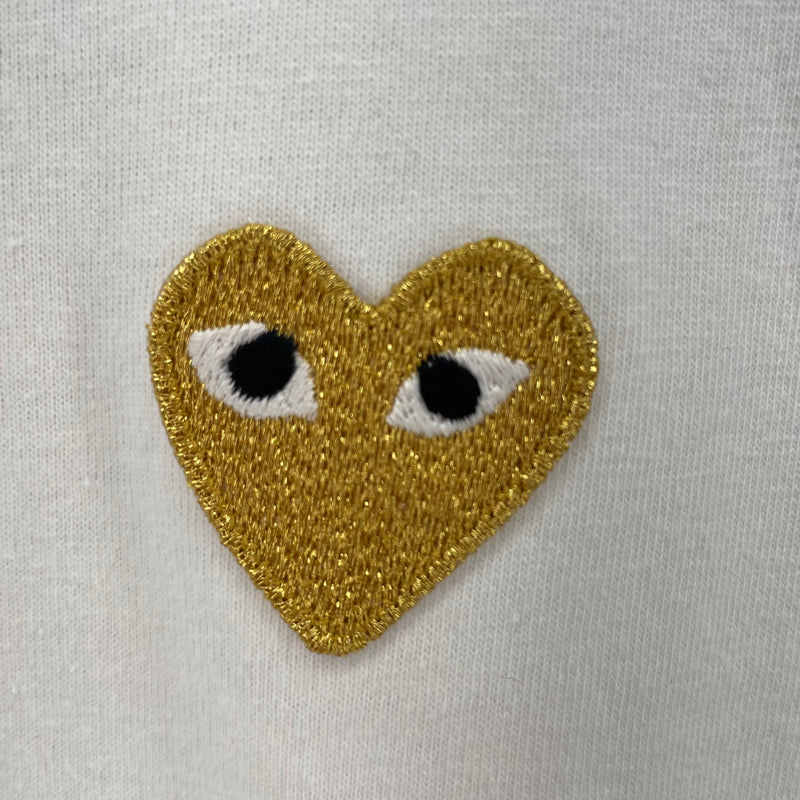 PLAY COMME des GARCONS/T-Shirt/S/Cotton/WHT/MINI GOLD HEART