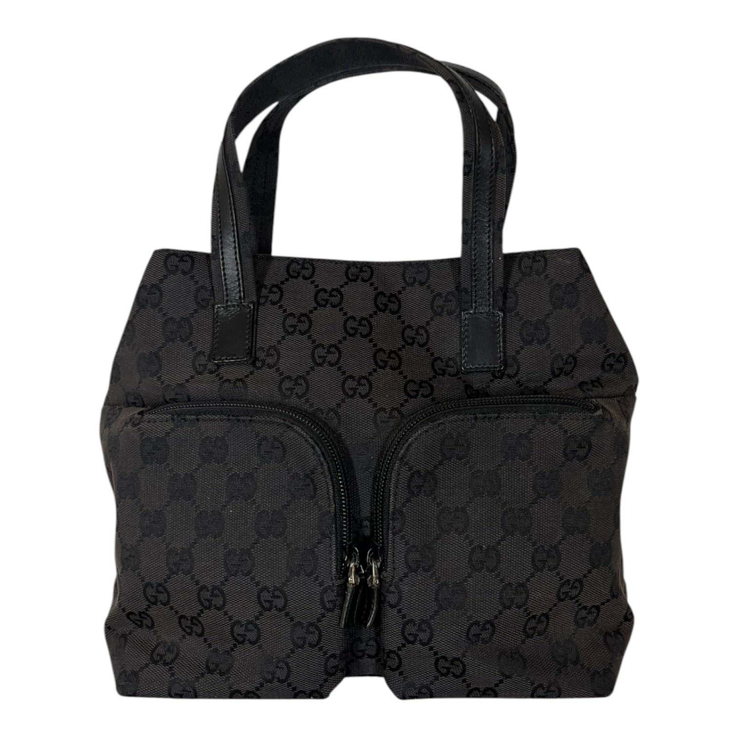 GUCCI/Hand Bag/Monogram/Leather/BLK/TWO-POCKET BAG view 1