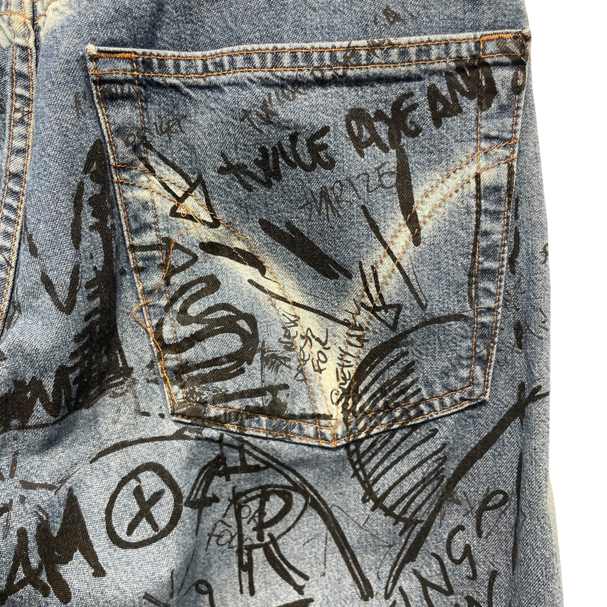 DOLCE&GABBANA/Skinny Pants/33/Denim/BLU/Low-rise/All Over Print/ view 3