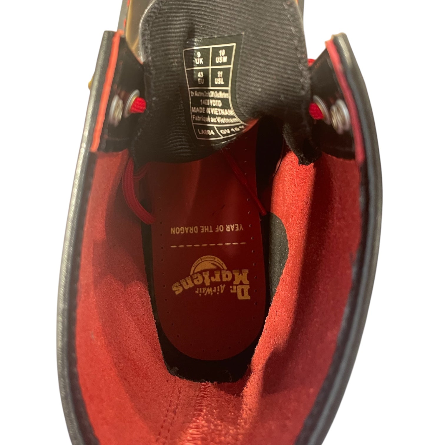 Dr.Martens/Lace Up Boots/US 10/Leather/BLK/LA004/1460/RED LCE/GOLD TIP view 3