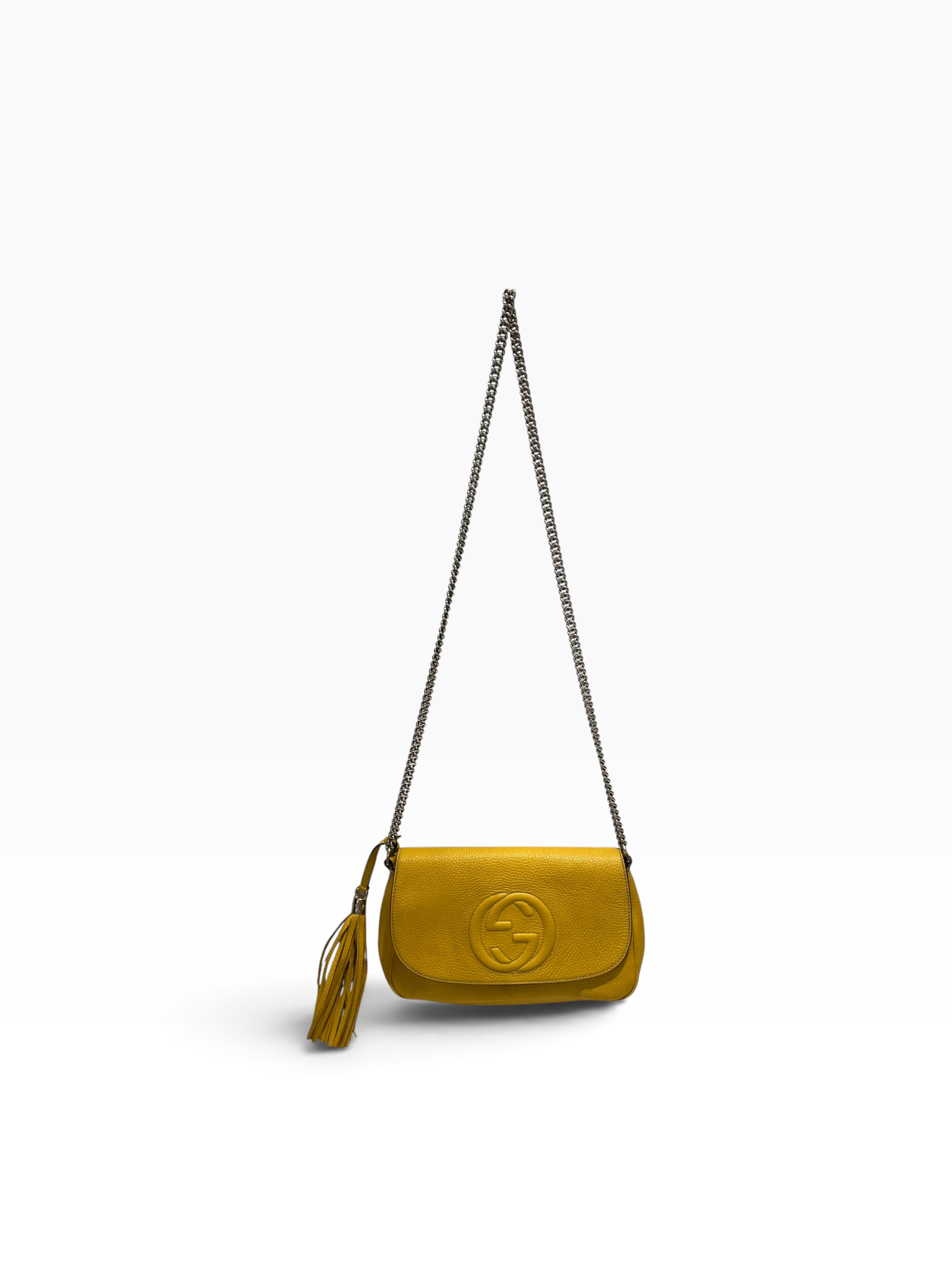 GUCCI/Cross Body Bag/Leather/YEL/Soho GG Logo- Tassel view 1