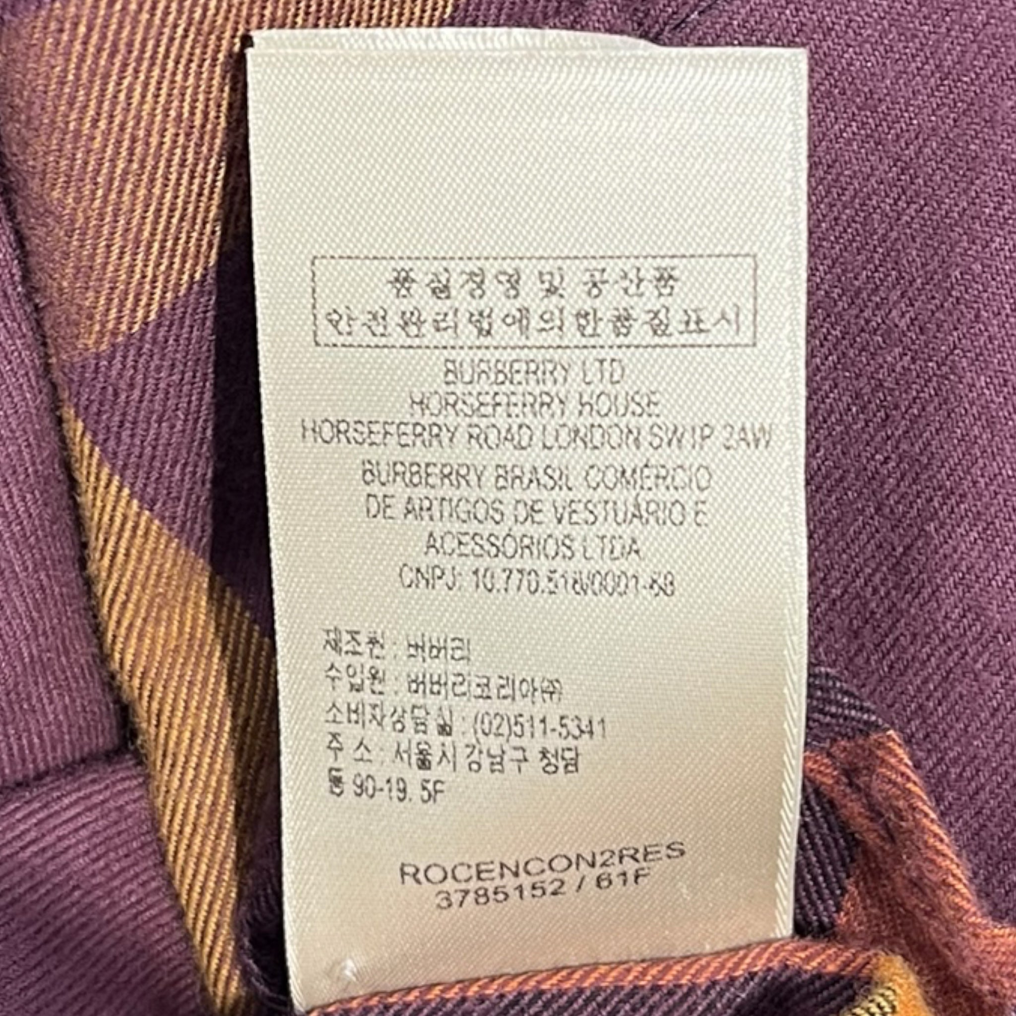 BURBERRY BRIT/LS Blouse/M/Plaid/Cotton/MLT/ LS BUTTON UP PURPLE ORANGE view 8