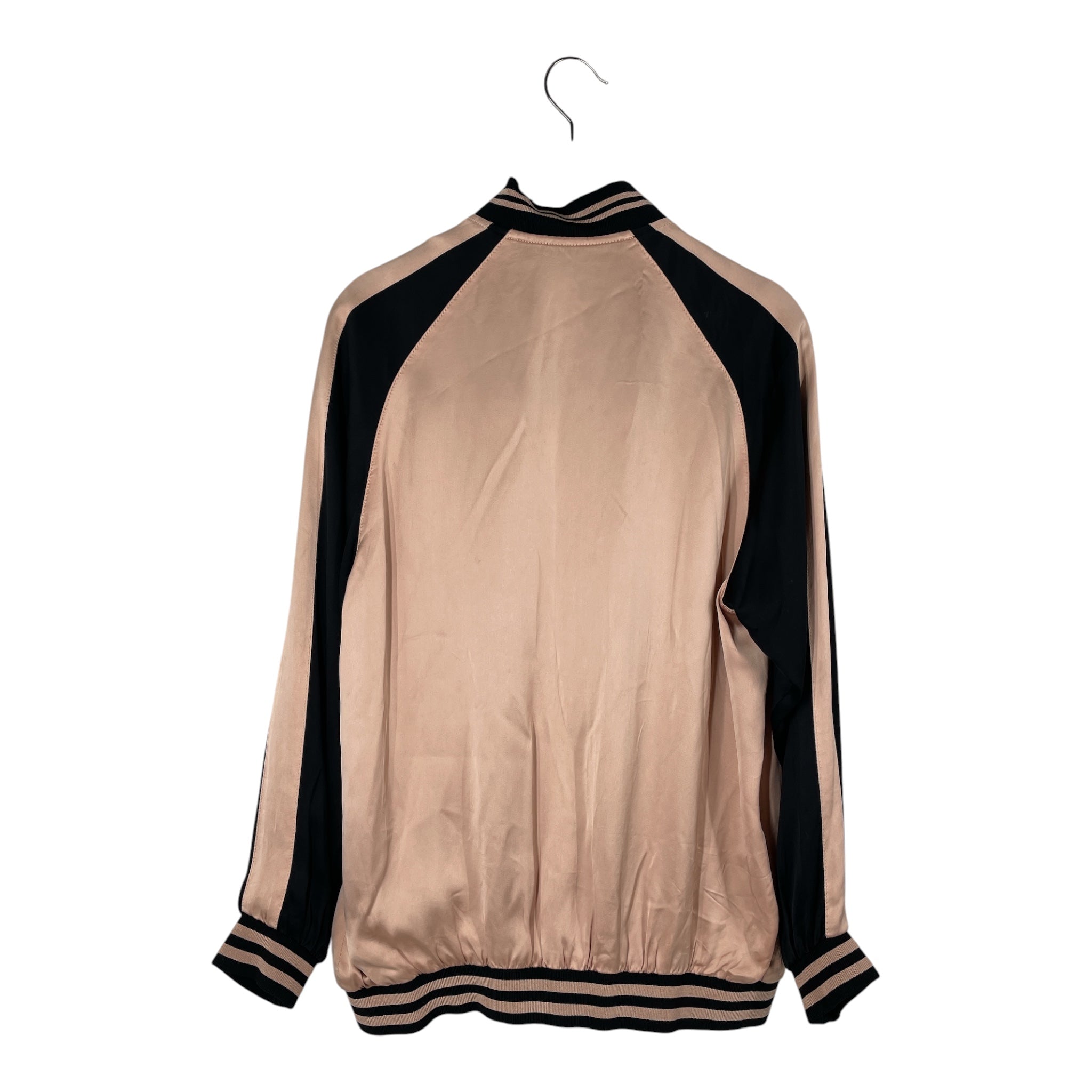 SAINT LAURENT/Jacket/S/PNK/ROSE GOLD/BLK SATIN JACKET view 2