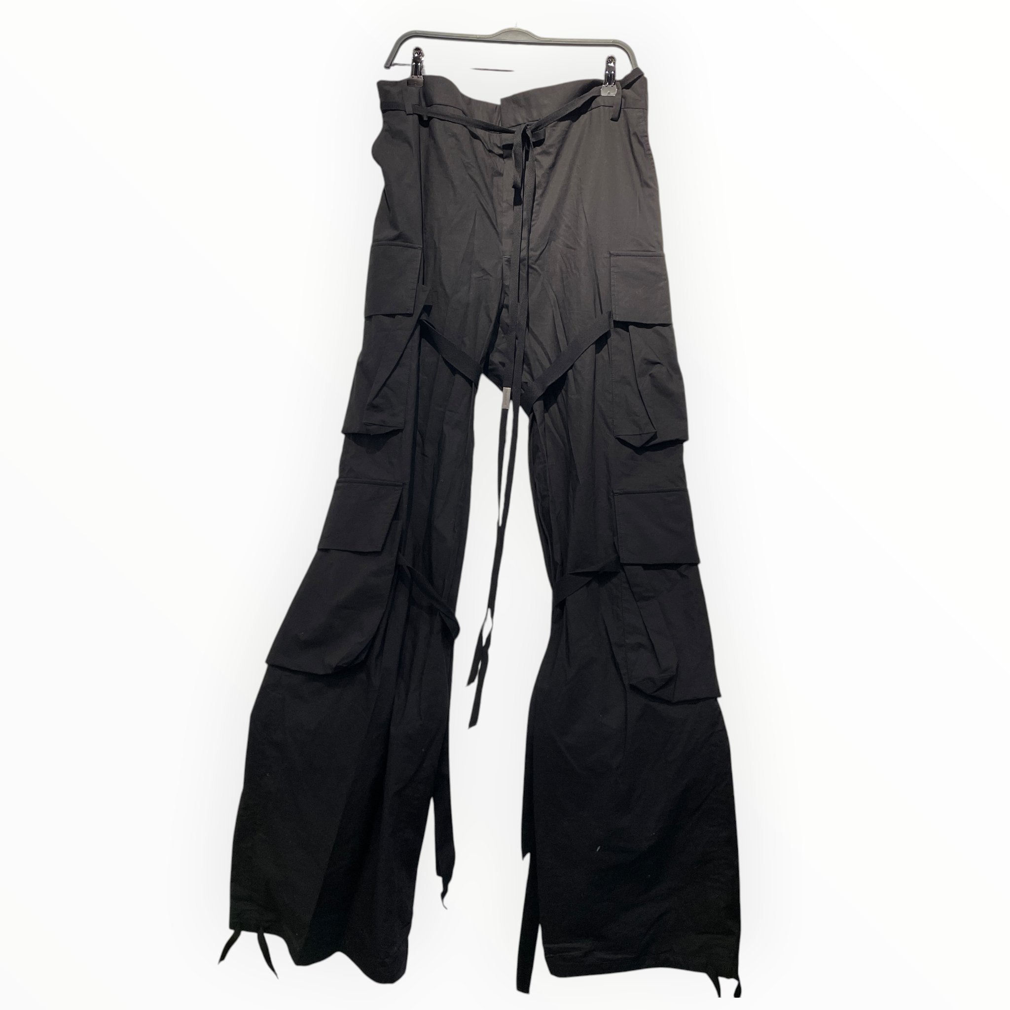 ANN DEMEULEMEESTER/Bootcut Pants/38/Cotton/BLK/BONDAGE PANTS view 1