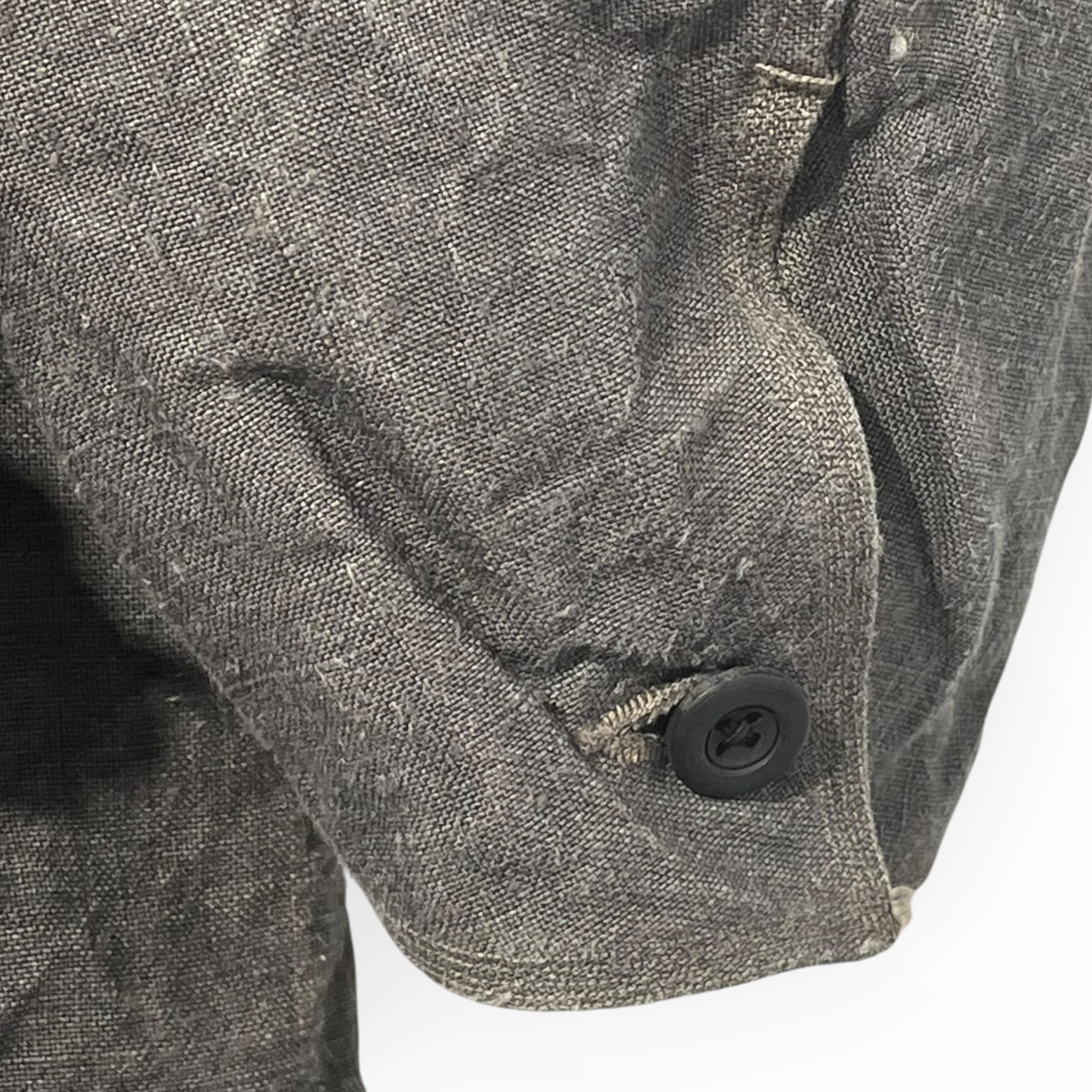 kaval/Tailored Jkt/M/Linen/GRY/stitched linen 4 buttons view 5