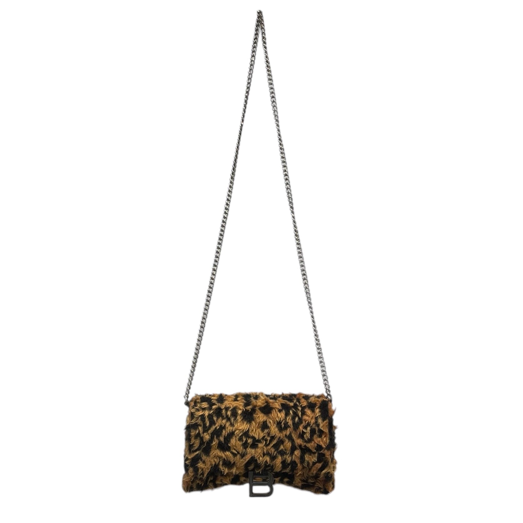 BALENCIAGA/Hand Bag/Leopard/Fake Fur/BRW/Hourglass Chain Bag view 1